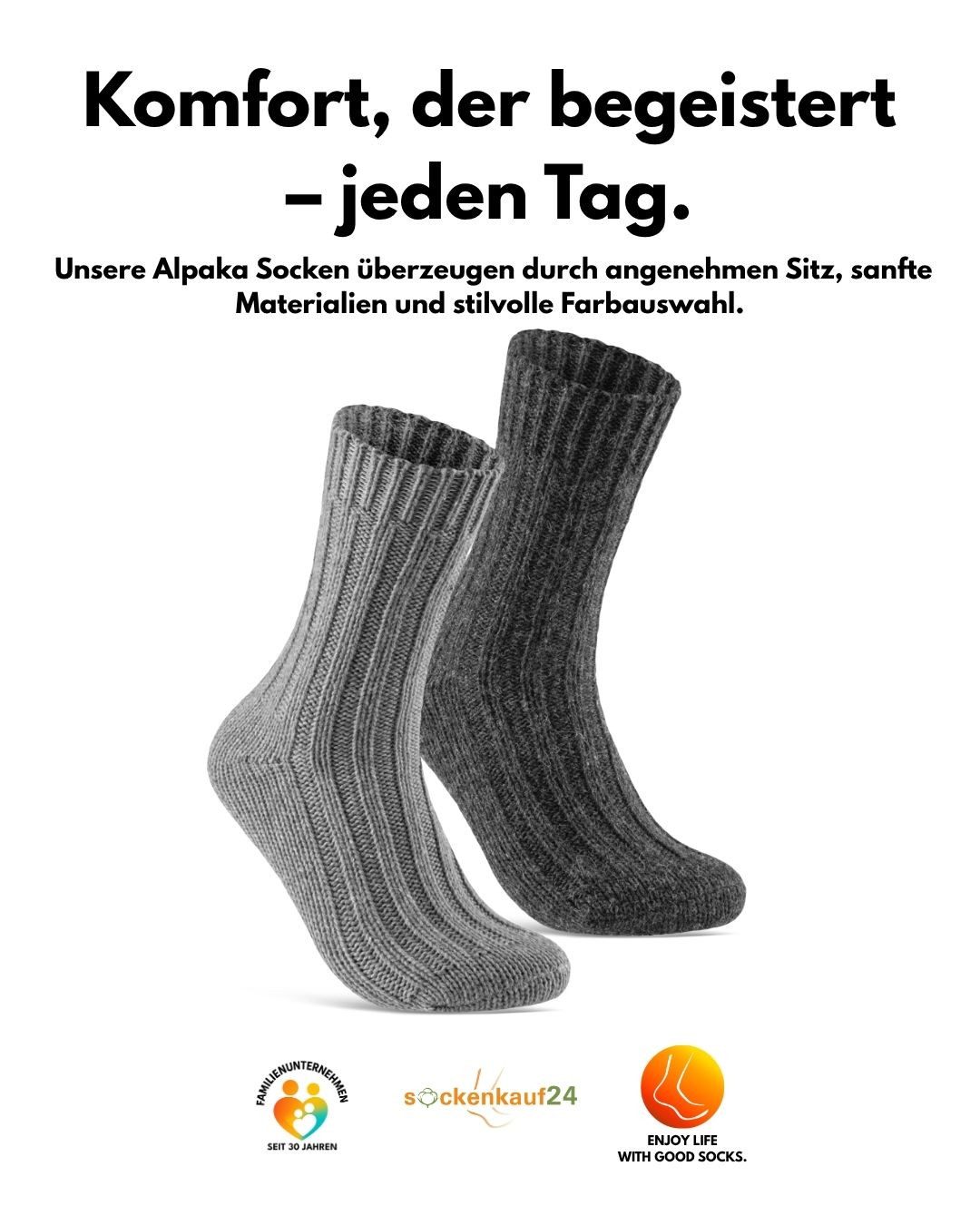 sockenkauf24 Norwegersocken Alpaka Socken warme Wintersocken Wollsocken Damen & Herren (4-Paar)