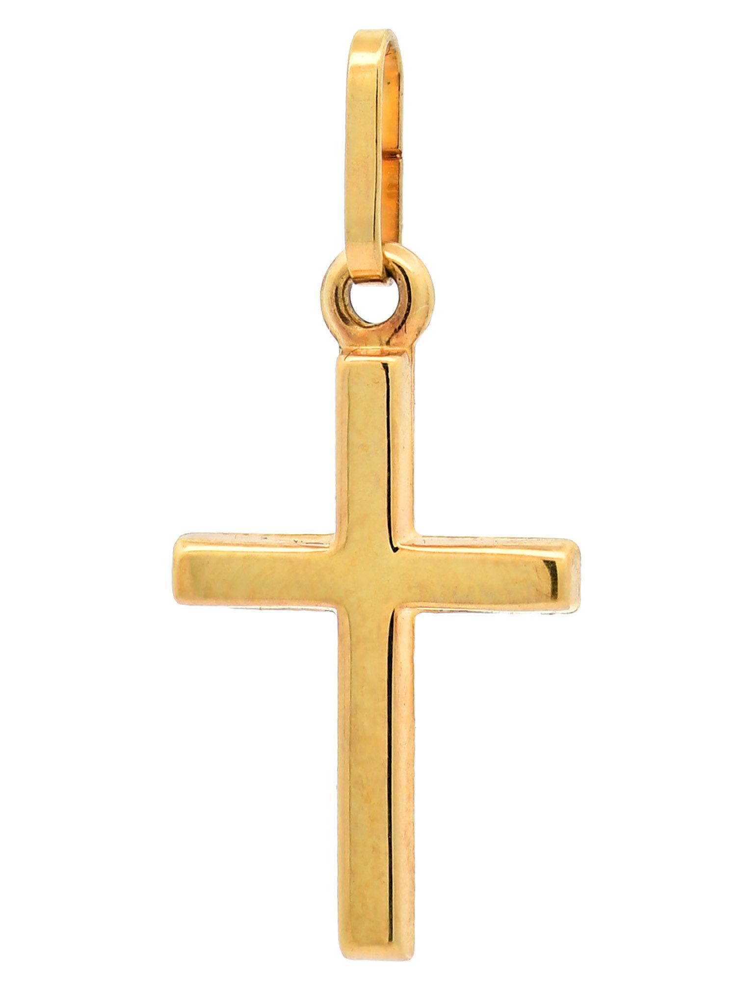 HOPLO Kreuzanhänger Gold Anhänger Kreuz mit Goldkette massiv 333 - 8 Karat Gold 36 cm, Made in Germany