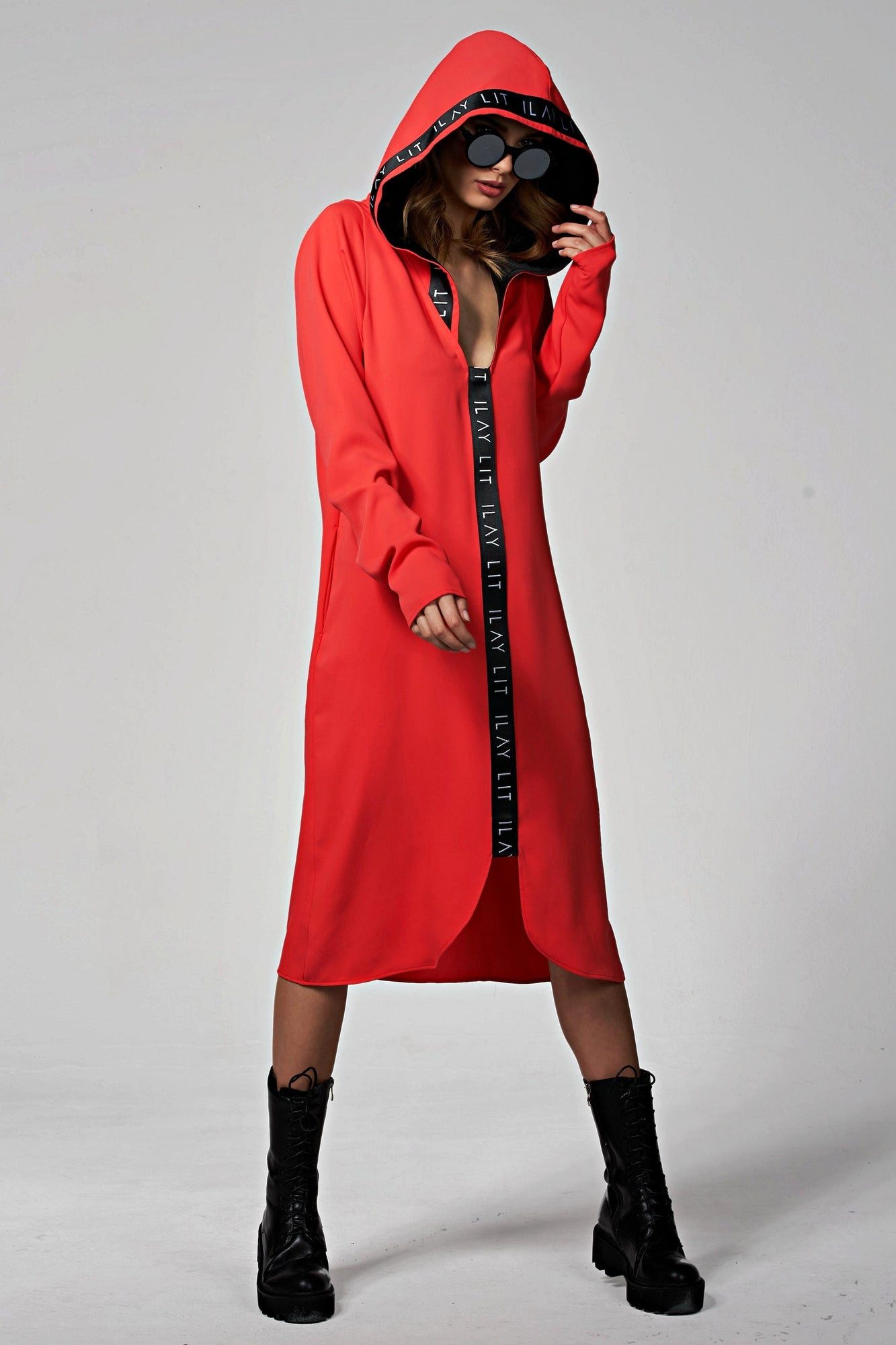 Hoodie Dawn Dress Coral
