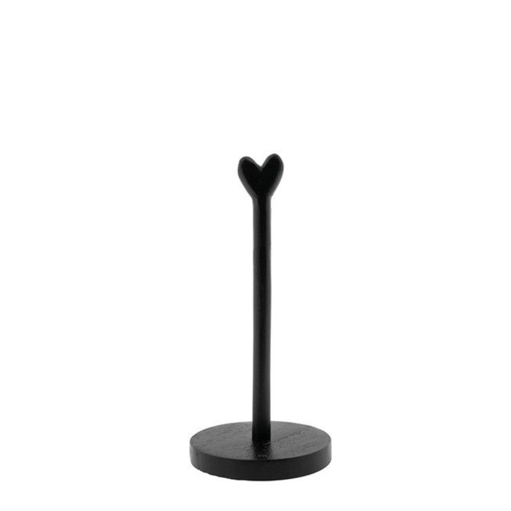 Bastion Collections Küchenrollenhalter Bastion Collections schwarz Herzform aus Holz