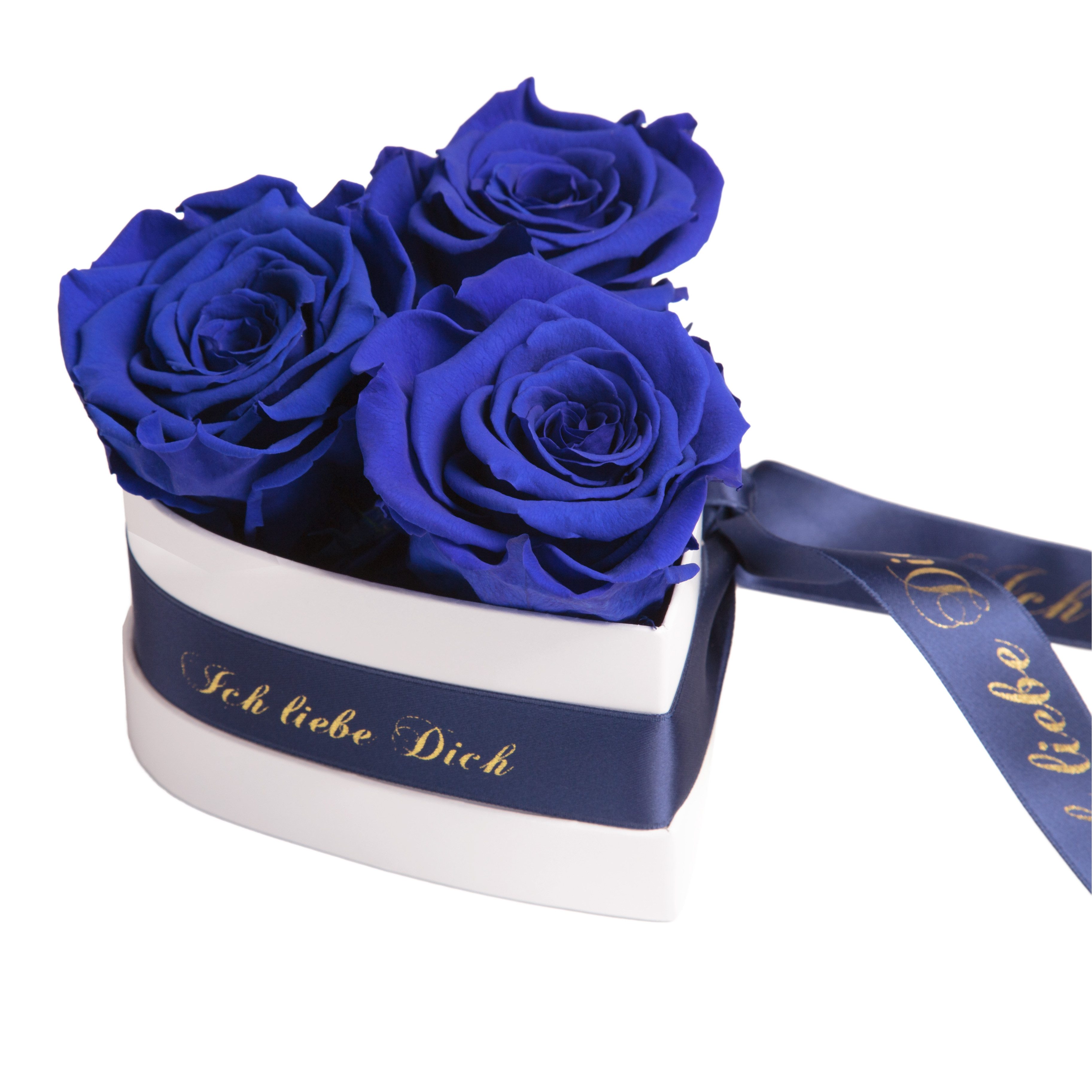 Kunstblume Rosenbox Herz 3 infinity Rosen Ich liebe Dich Geschenk für Sie