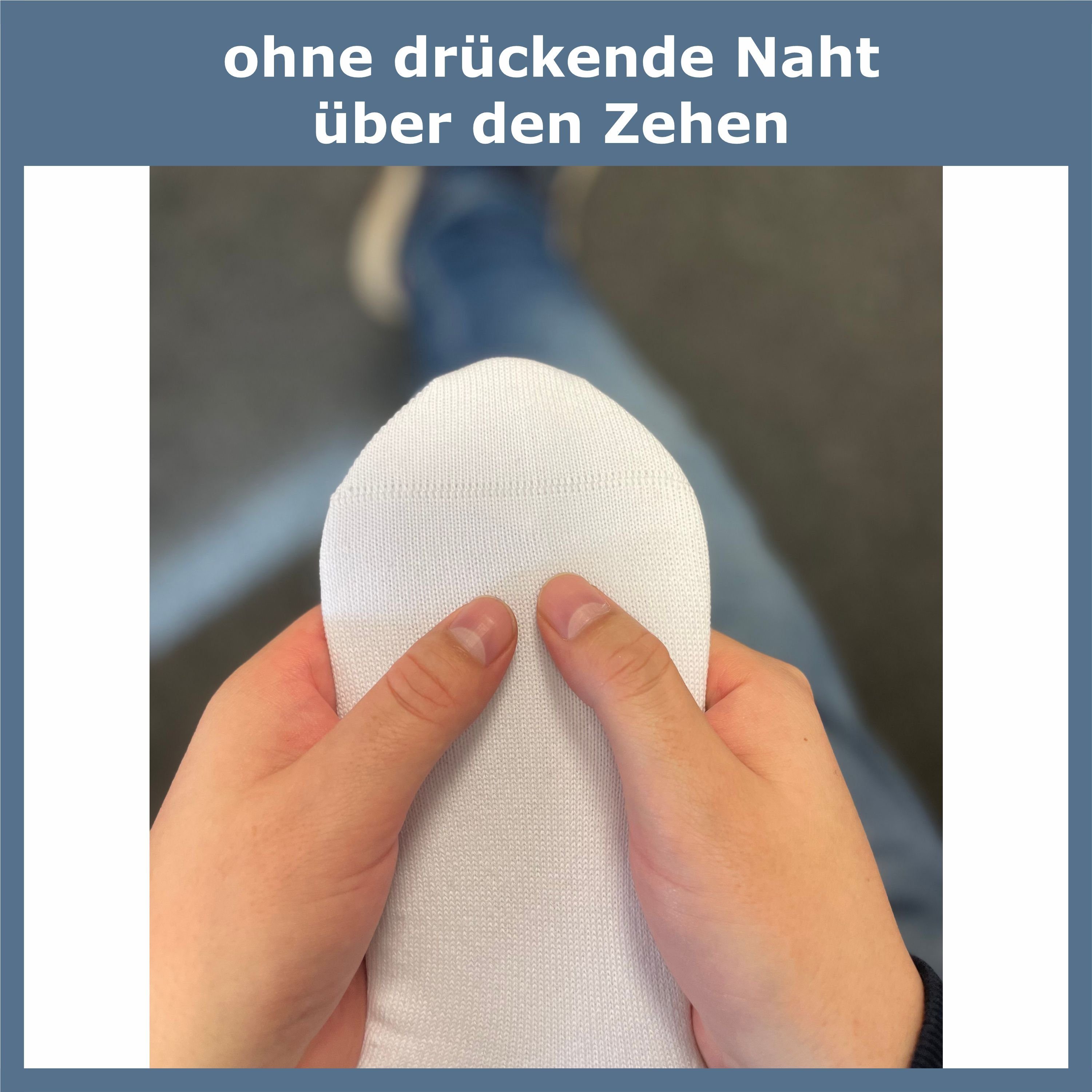 GAWILO Kniestrümpfe Retro für Damen mit stylischen Streifen, weiß & schwarz, aus Baumwolle (2 Paar) Knielange Socken im sportlichen Look - auch zum Wandern geeignet