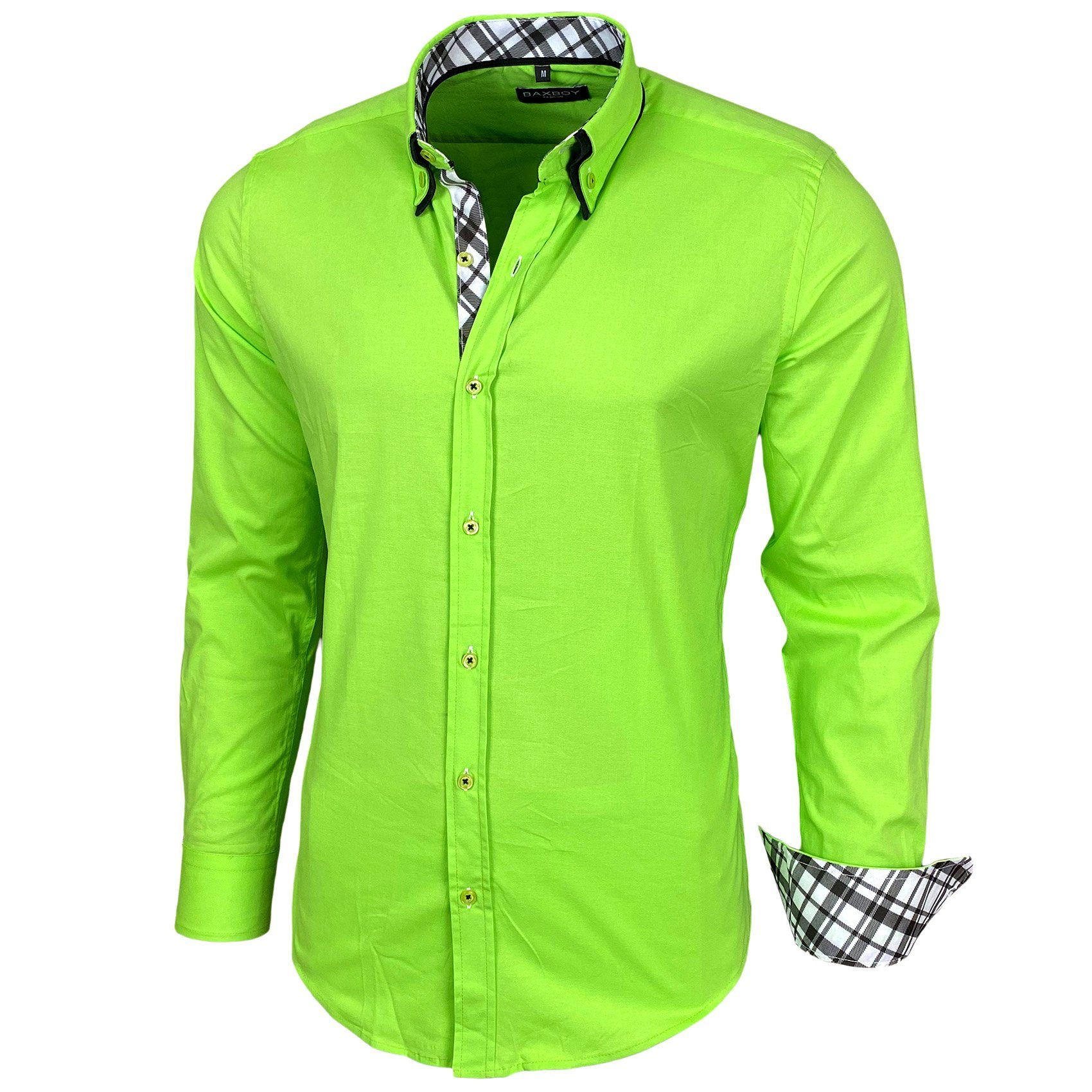 Baxboy Langarmhemd Baxboy Herren Hemd Kentkragen günstig online kaufen