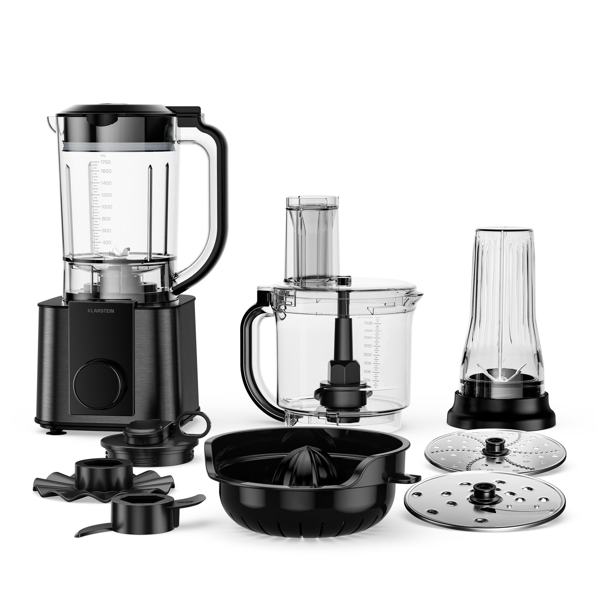 Klarstein Küchenmaschine mit Kochfunktion Verosteel Küchenmaschine + Mixer 1200W 2L+1,75L 10 Stufen 6 Programme, 1200 W, Standmixer Knetmaschine Rührgerät mit Touch & 6 Programmen Edelstahl