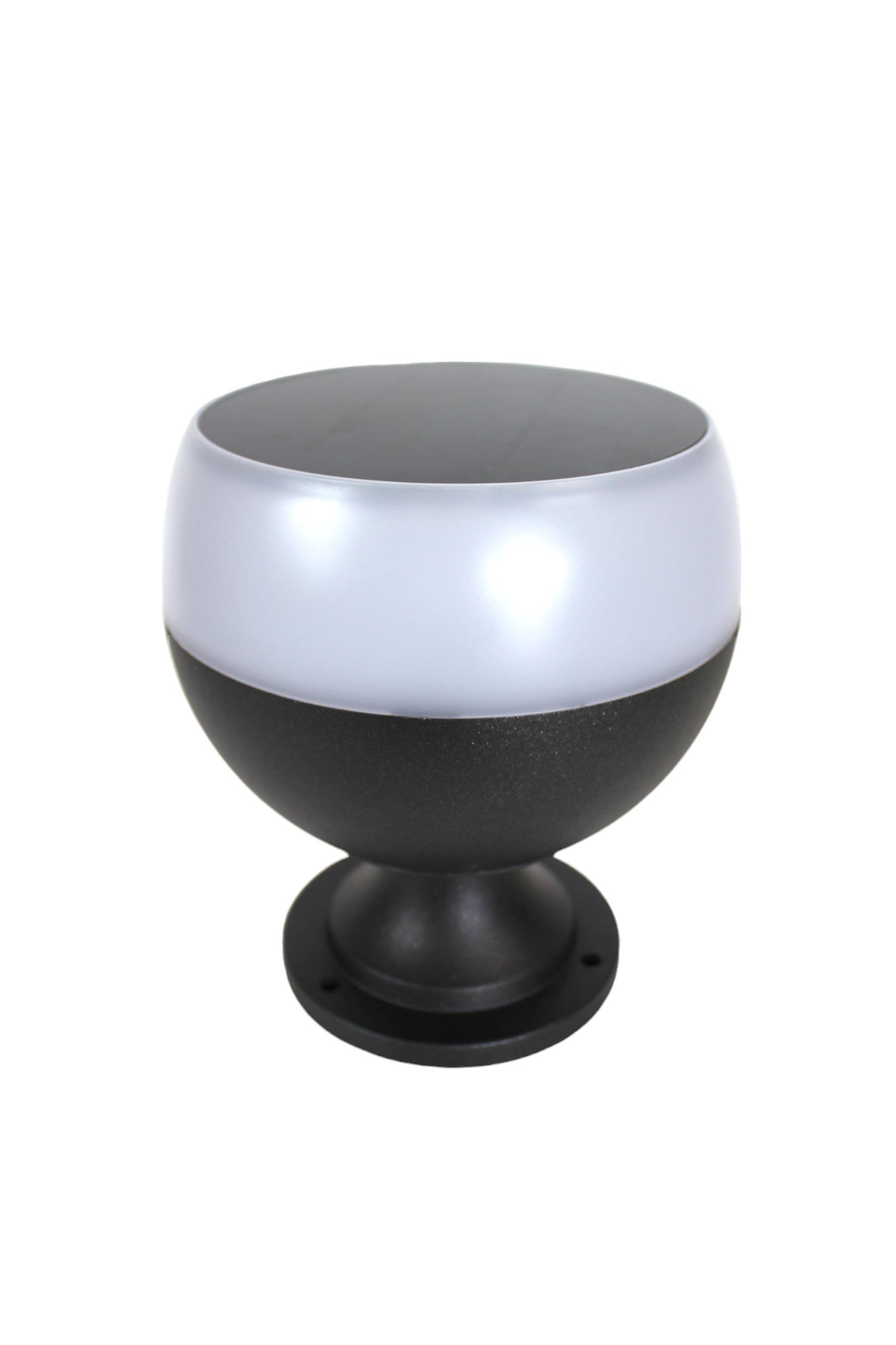 Arnusa LED Solarleuchte Sockelleuchte kabellos modern Solarleuchte 20x18 cm Aluminium, Duo Color Farbeinstellung, LED fest integriert, warmweiß, kaltweiß, Duo Color Farbeinstellung