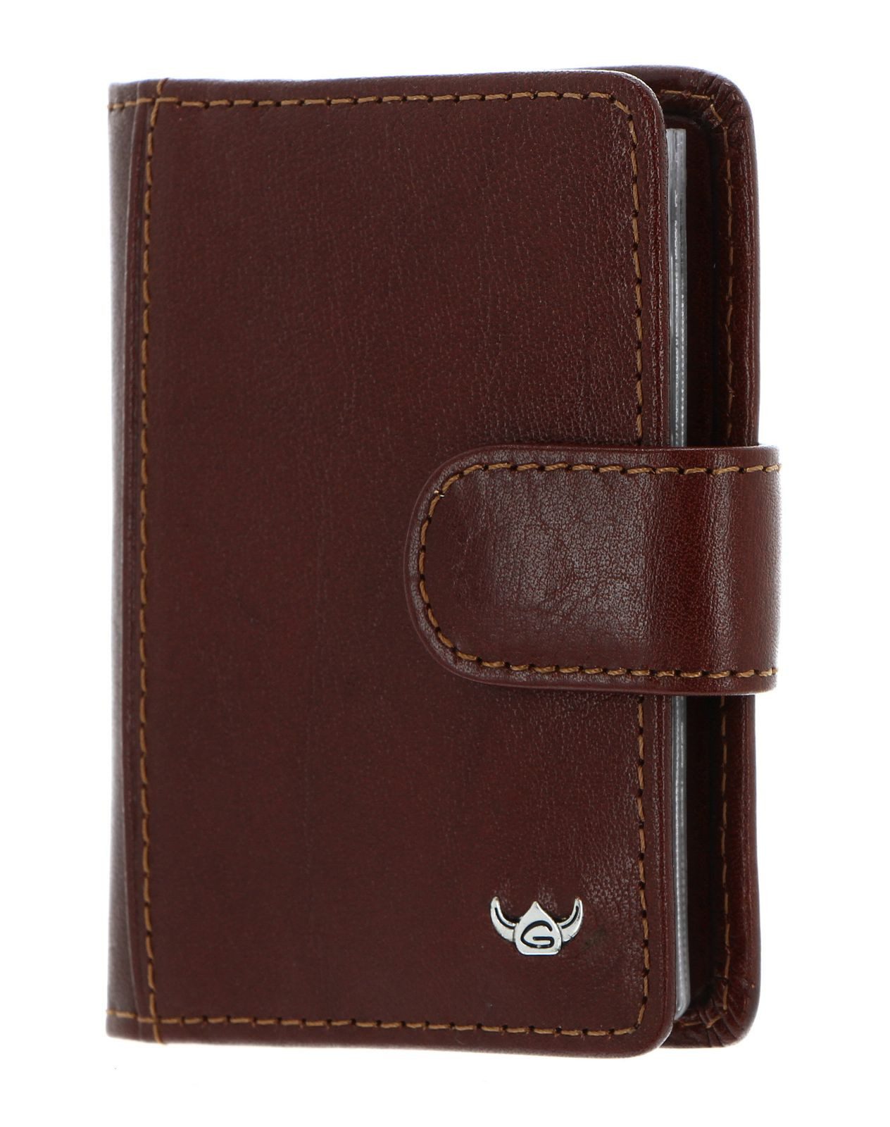 Golden Head Kartenetui Credit Card Holder With Snap Closure, aus echtem Leder mit RFID-Blocker Schutz