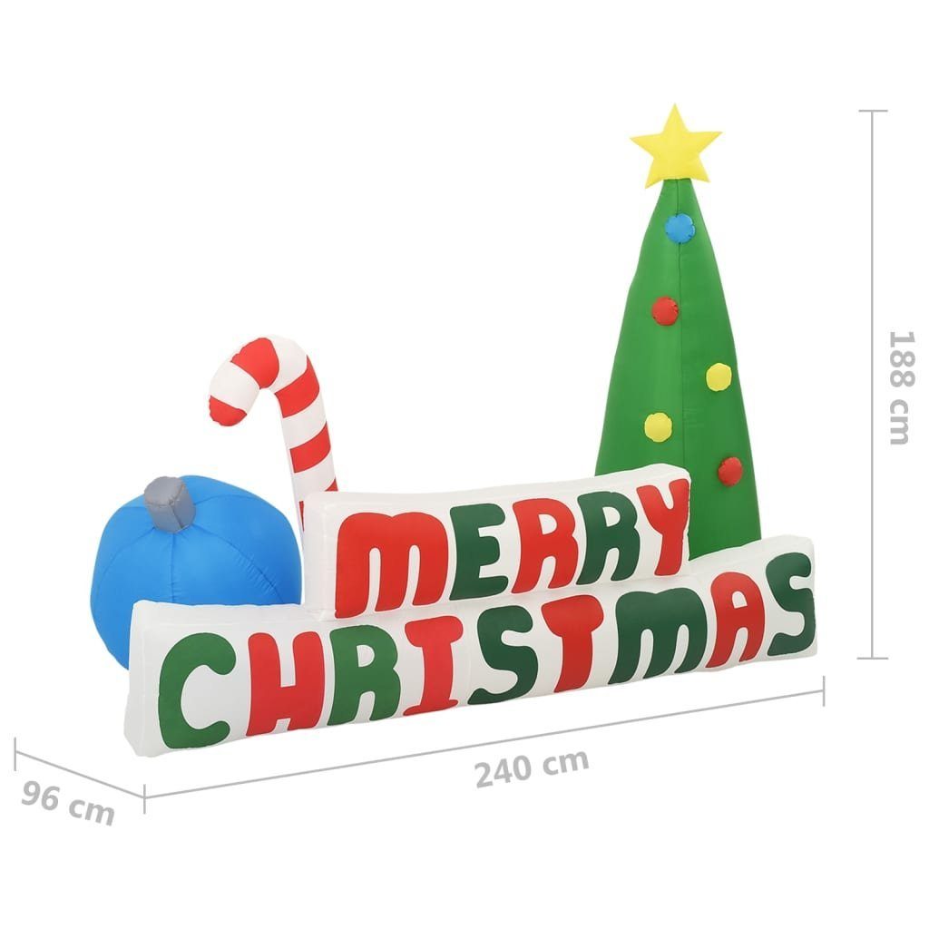 LED vidaXL Aufblasbare Merry Dekolicht Weihnachtsdekoration 240x188 Christmas cm