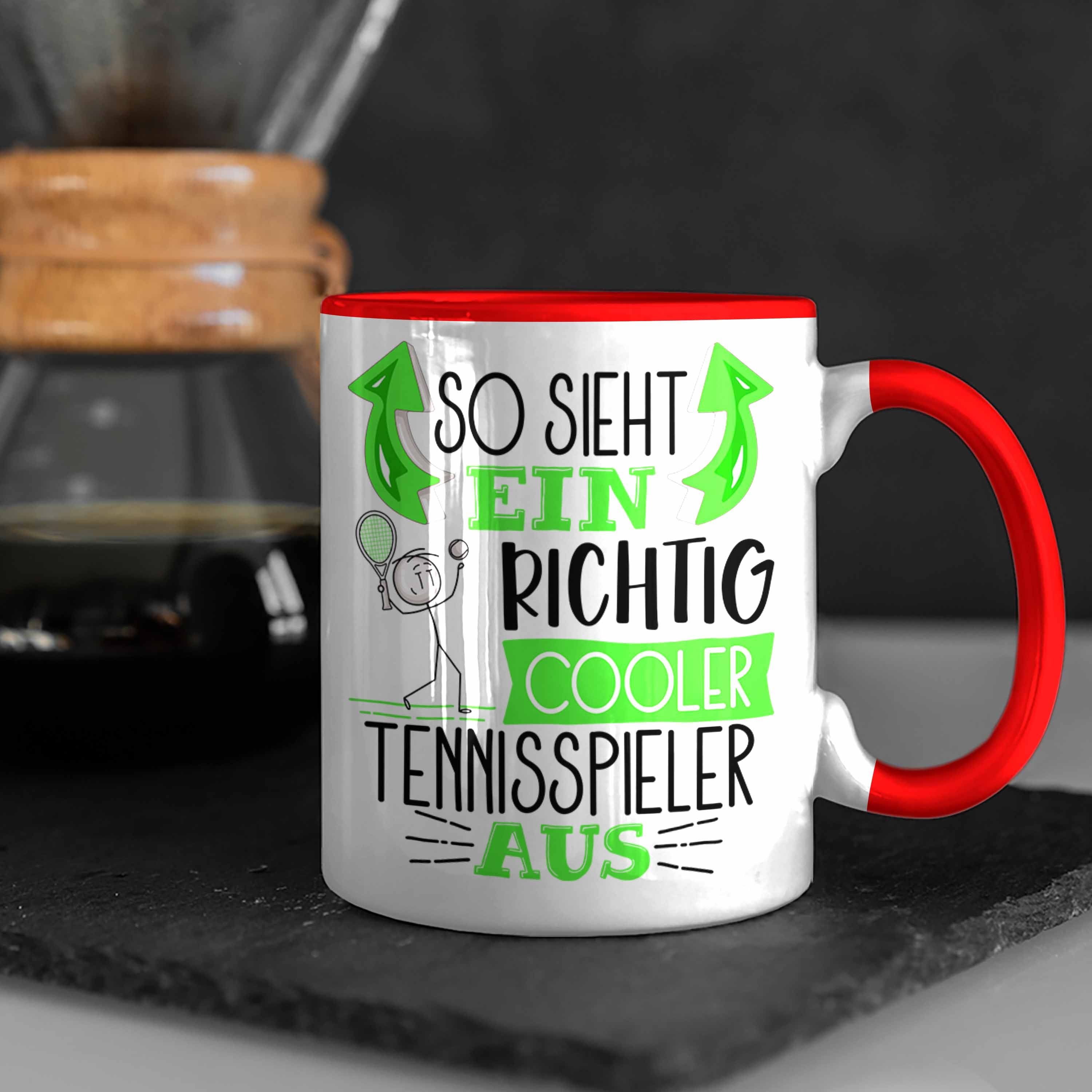 Tennisspiele Rot Tasse Geschenk Ein Richtig So Cooler Trendation Tennisspieler Sieht Tasse