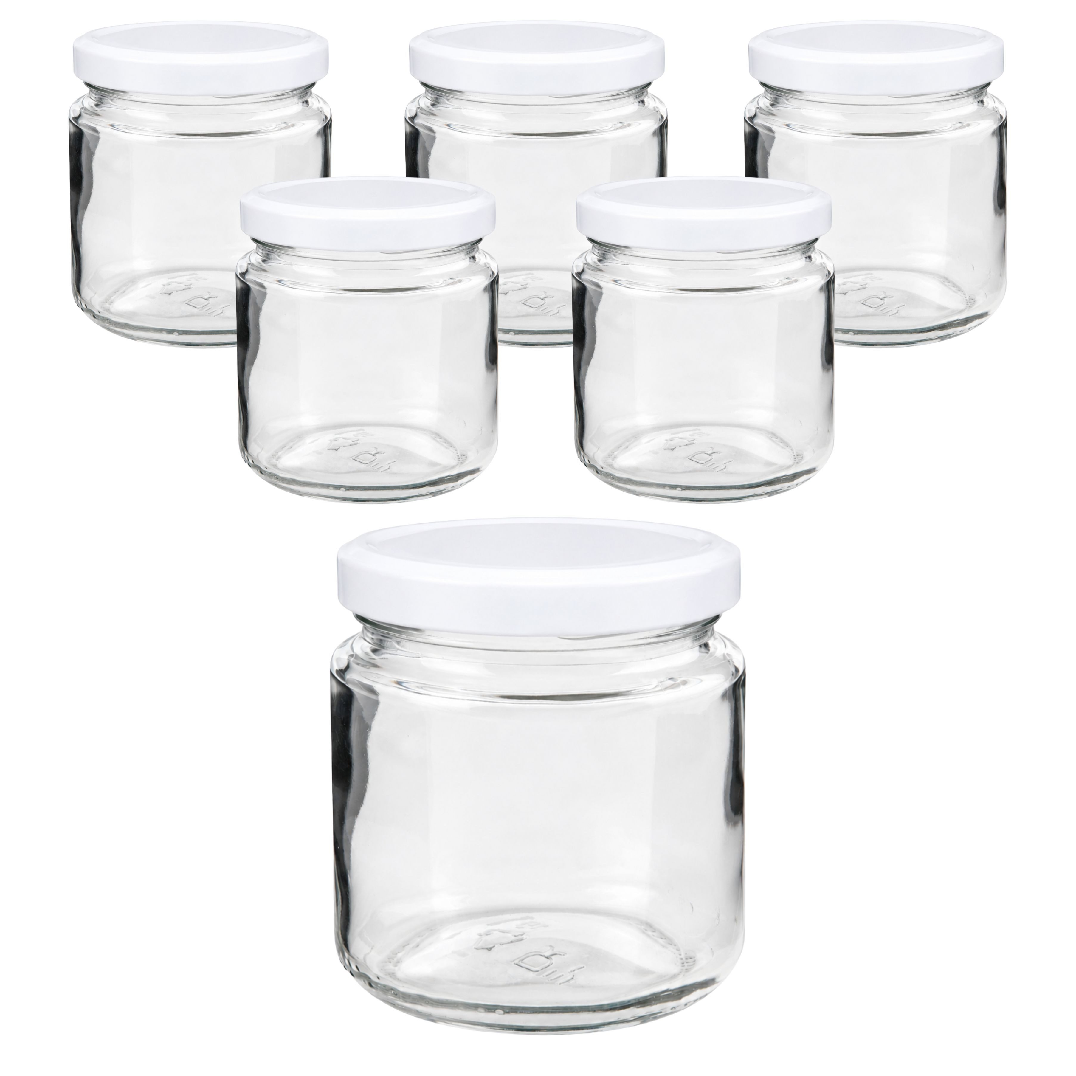 mikken Einmachglas Marmeladenglas 210 ml mit rot-weiß kariertem Deckel TO66, (6-tlg), zum pasteurisieren, Honigglas, Pestoglas, Vorratsglas, Einweckglas, Sturzglas