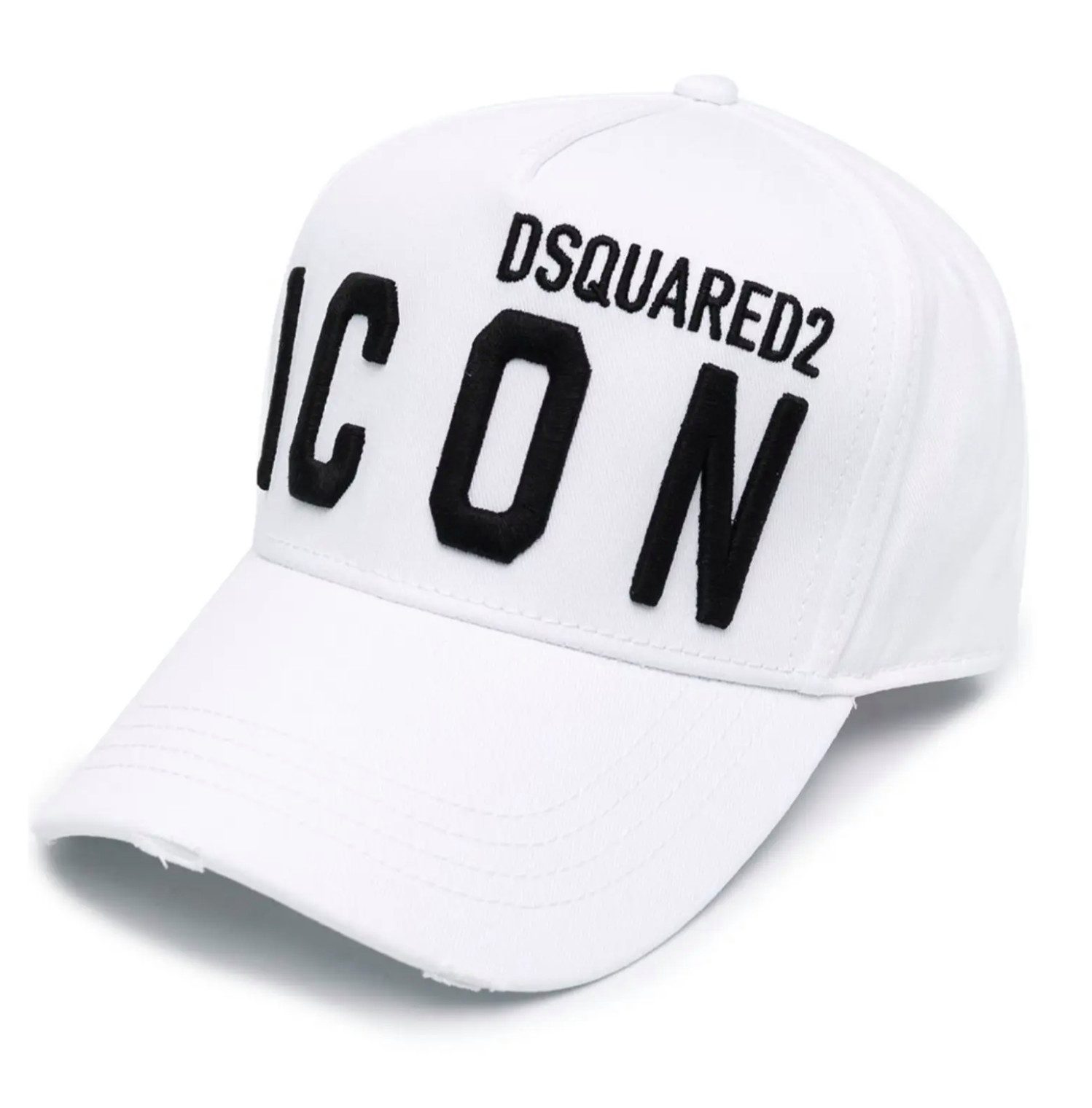 Dsquared2 Baseball Cap Basebalkappe Icon DSQ2 Logo Cap Kappe Mütze Mailand ansässiges Label mit leicht zerfetzt für einen Vintage-Look