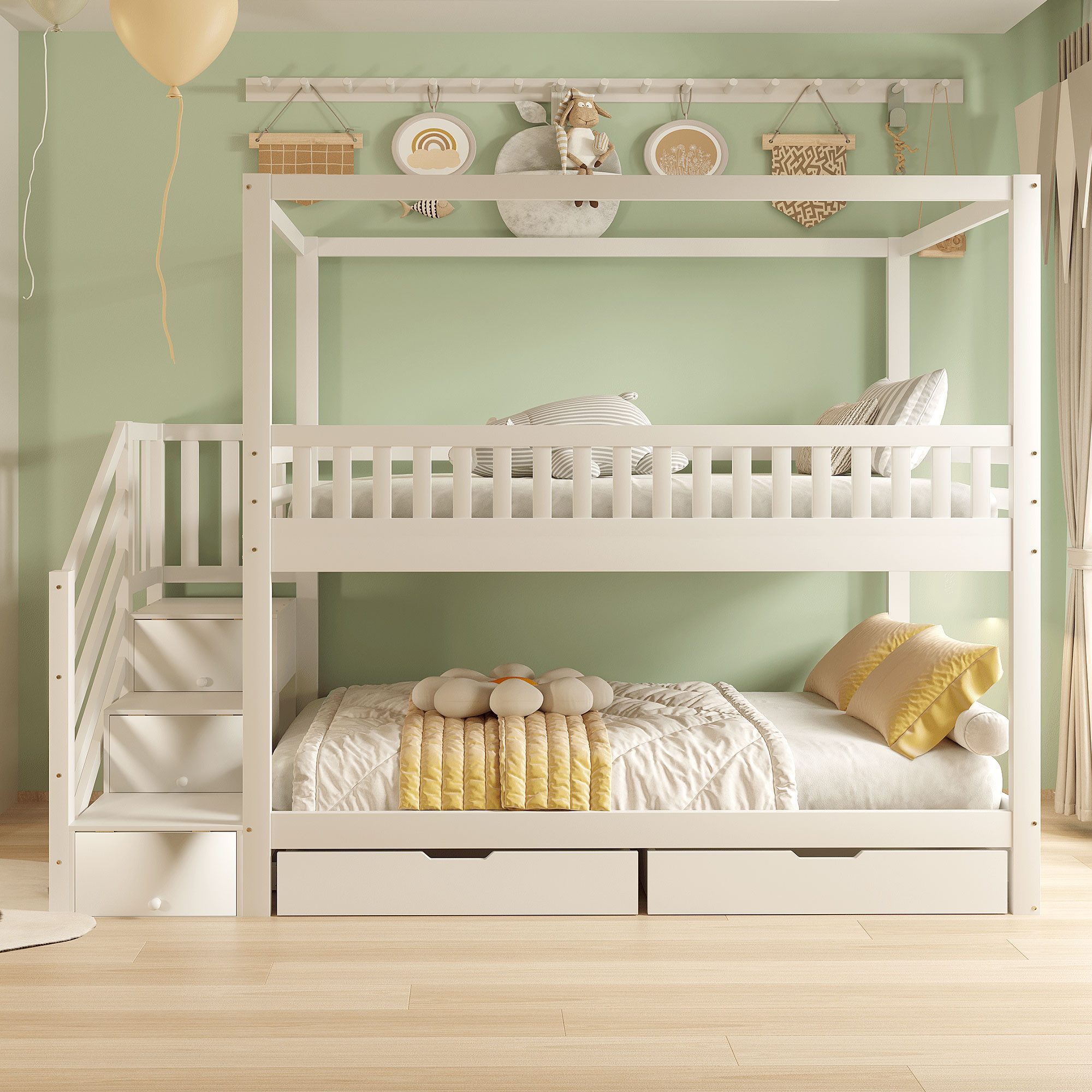 Flieks Etagenbett, Massivholz Kinderbett 90x200cm mit günstig online kaufen