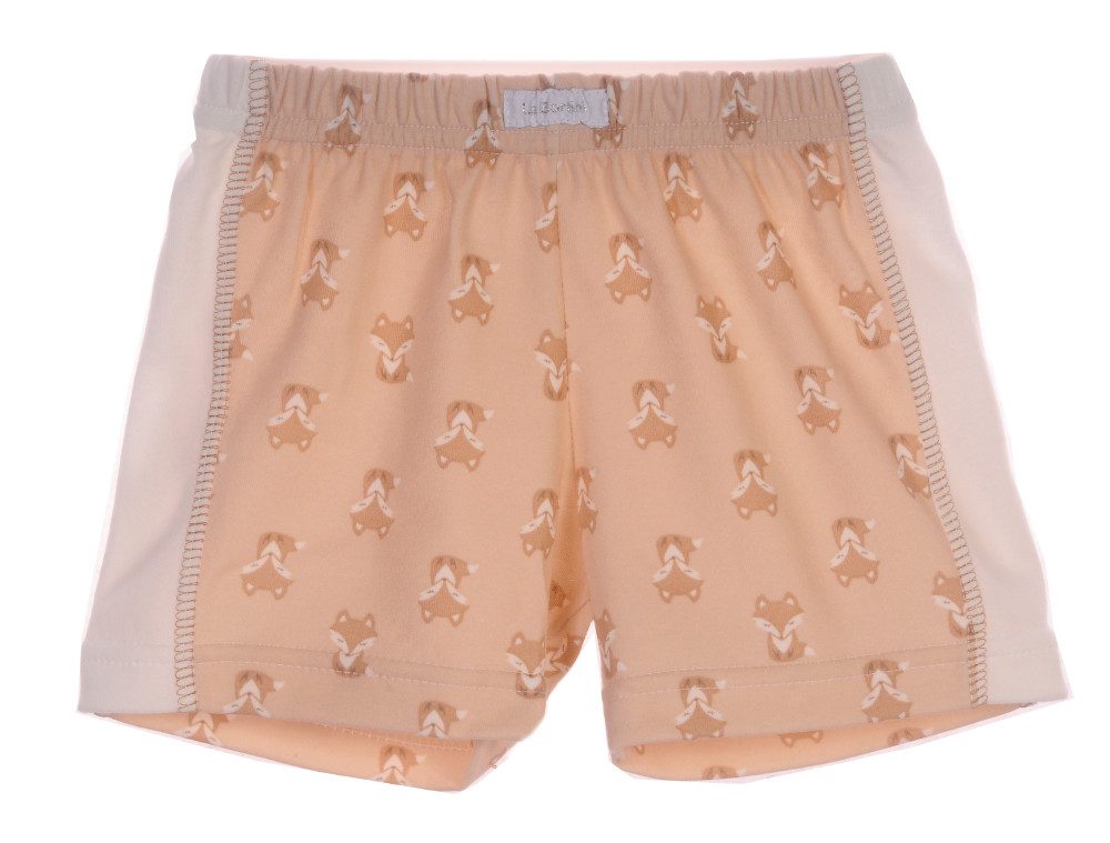 Shorts Baby Shorts kurze Sommer Hose in Beige mit Fuchsen Muster