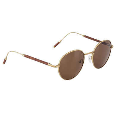 Woodenlove Sonnenbrille Titan (Set, Premium Holz-Sonnenbrille mit Brillenputztuch und faltbarem Etui) Titanbügel mit Holzelementen