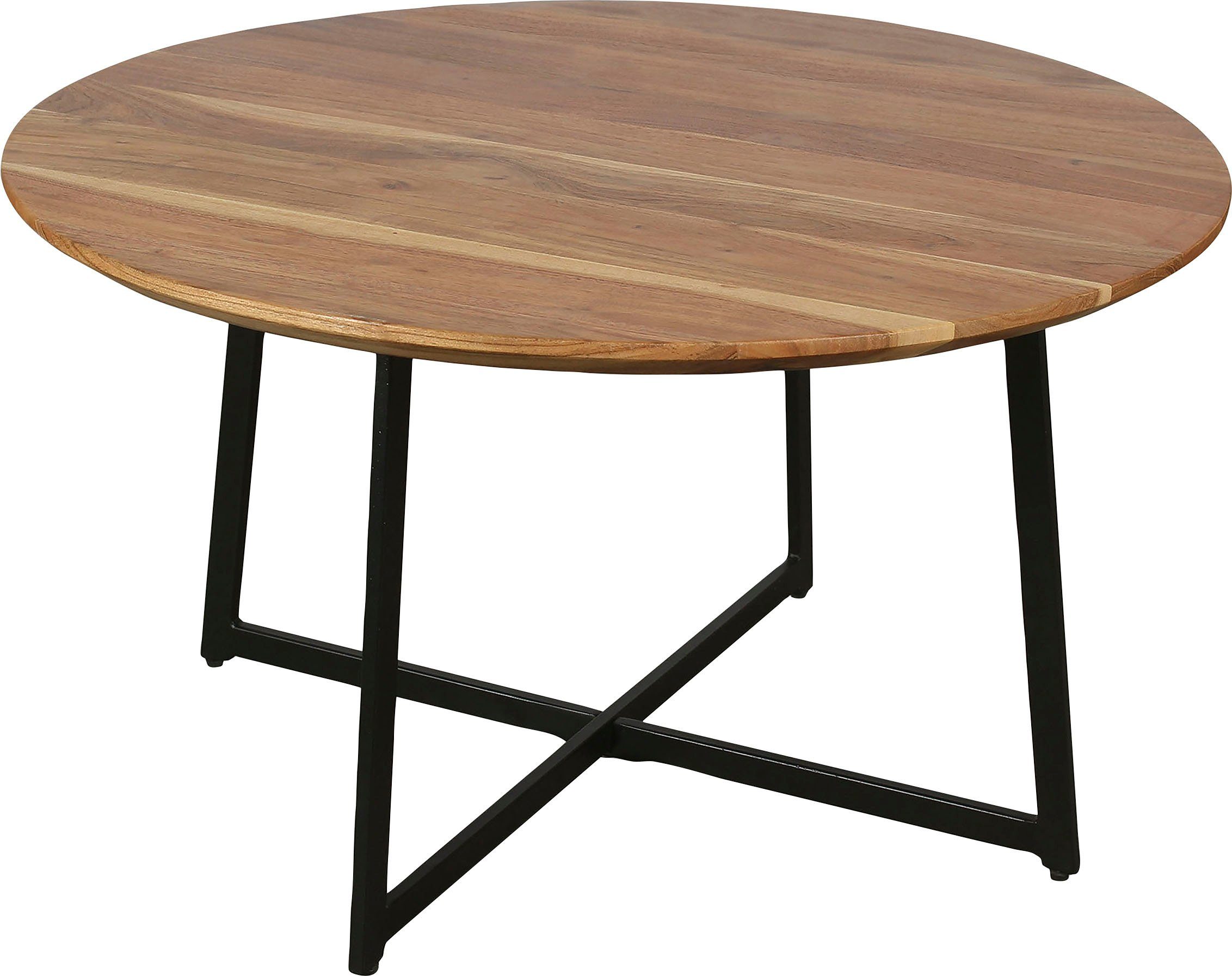 byLIVING Couchtisch Alina, mit massiver Akazien - Platte und schwarzem Meta günstig online kaufen