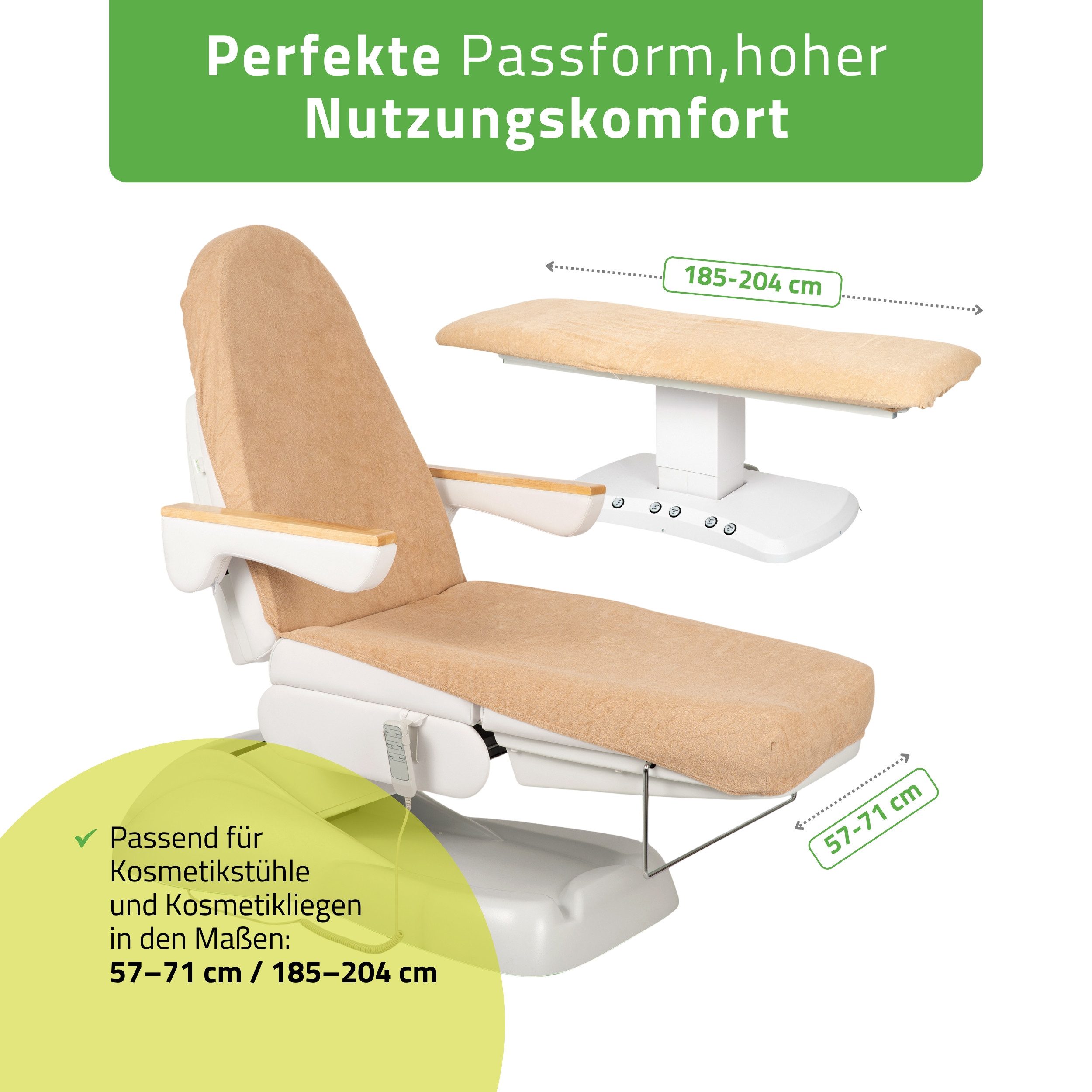 Habys Massageliege Frottee Bezug mit Gummizug und Schnüren für Kosmetikliege