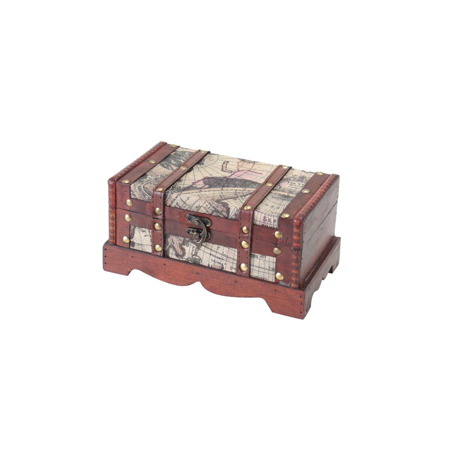 HMF Schatzkiste Handgefertigte Schatztruhe aus Holz (1 St), dekorative Aufbewahrungsbox, 23 x 13 x 11 cm, Amerika