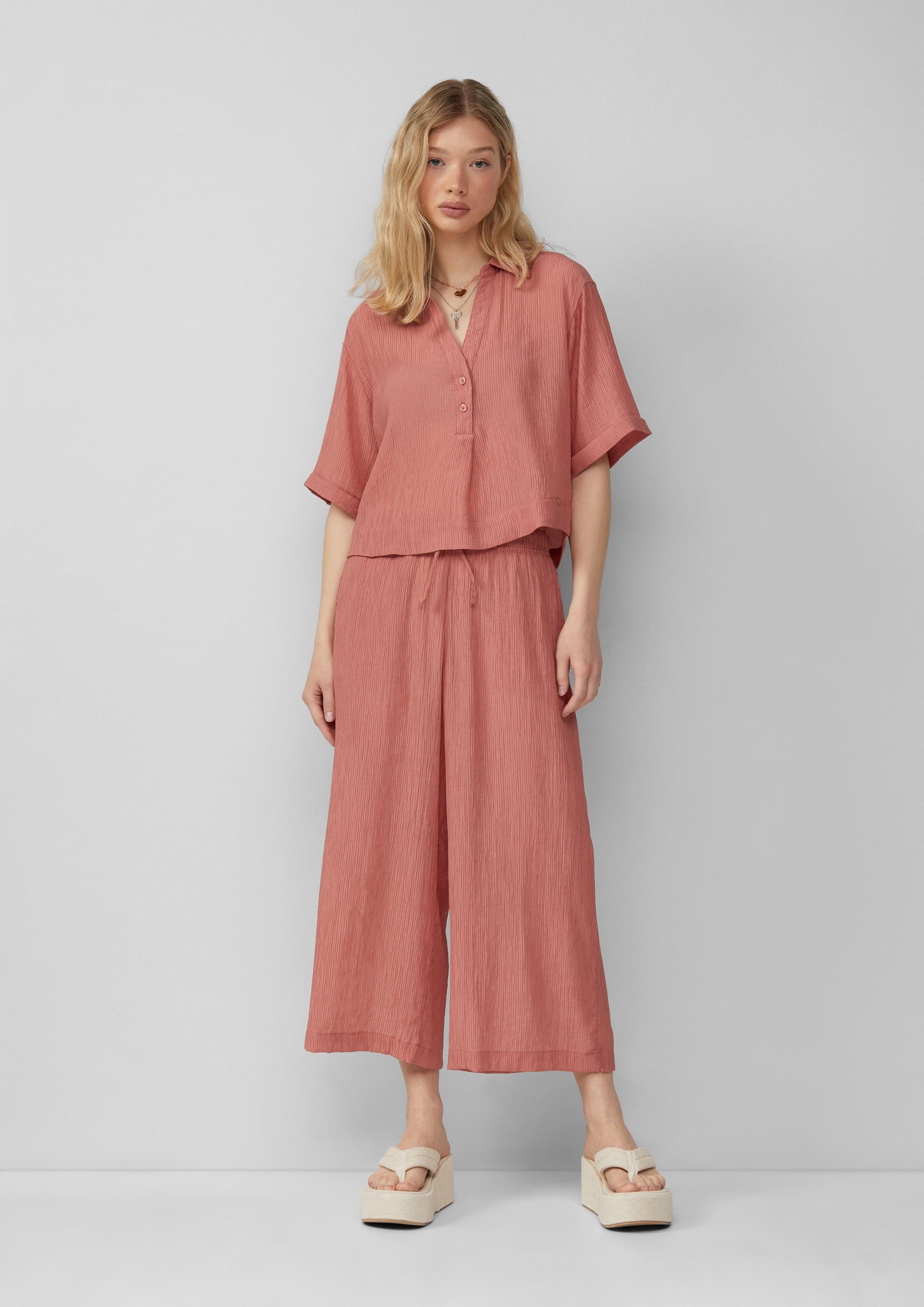 QS 7/8-Hose Strukturierte Culotte aus Viskosemix günstig online kaufen