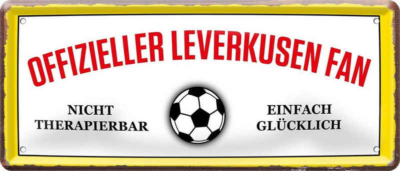 WOGEKA ART Metallbild Offizieller Leverkusen Fan - 28 x 12 cm Blechschild Fußball