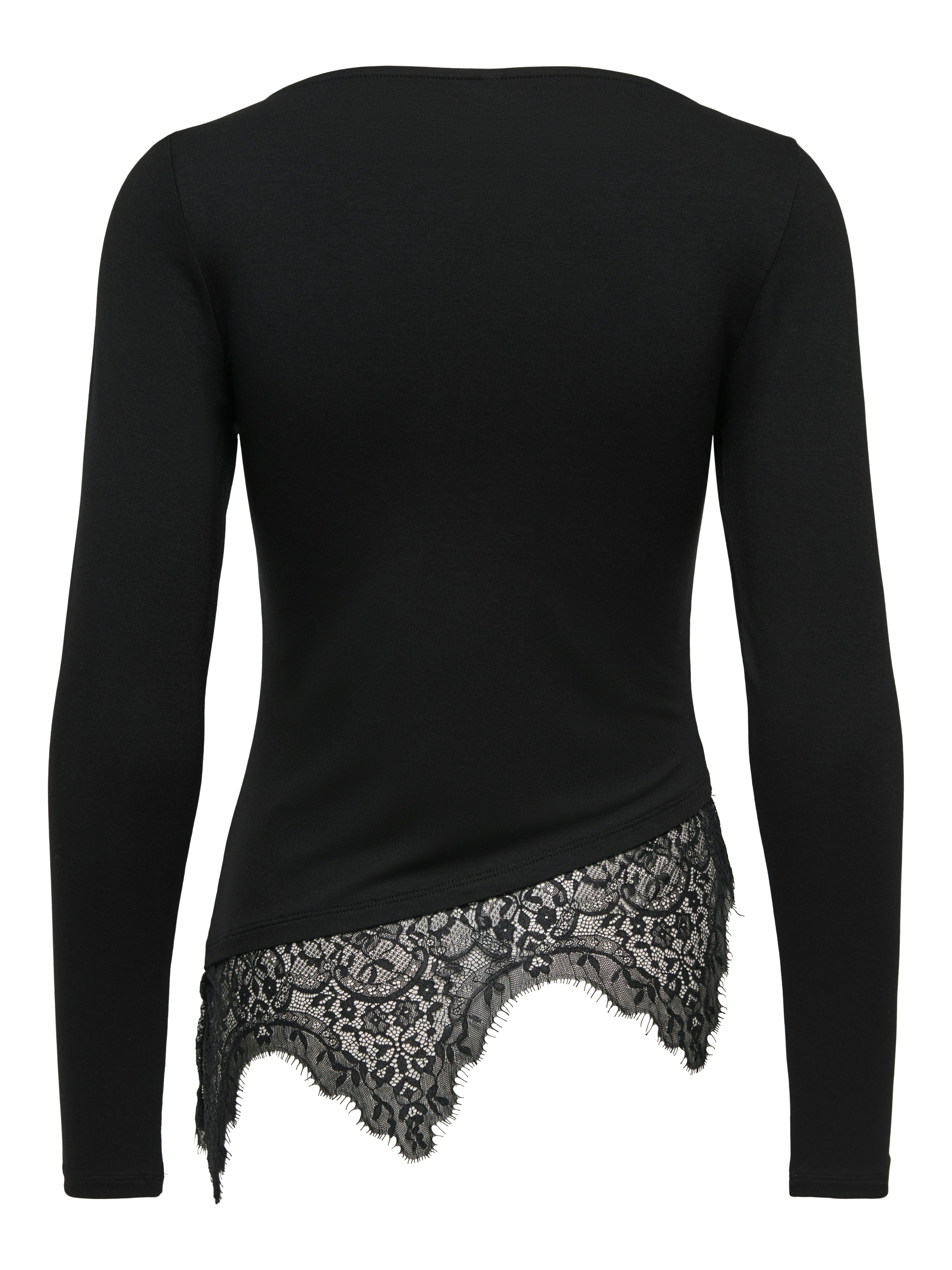 ONLY Spitzenshirt ONLLAILA L/S LACE MIX TOP JRS NOOS Viskosemischung, regular fit
