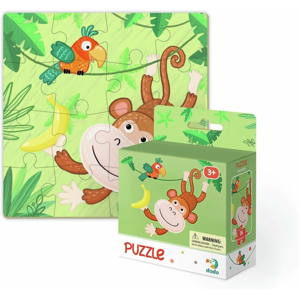 dodo Puzzle DODO Puzzle Affe 16 Teile, Puzzleteile