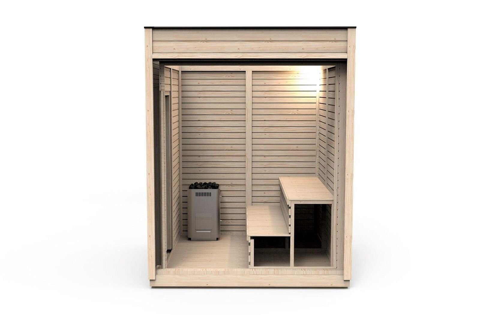 Thumbnail - JVmoebel Sauna Holz Garten Sauna Outdoor Trockensauna Wellness Haus, BxTxH: 245 x 245 x 318 cm, 145,00 mm, (2-St., 1x Sa...
