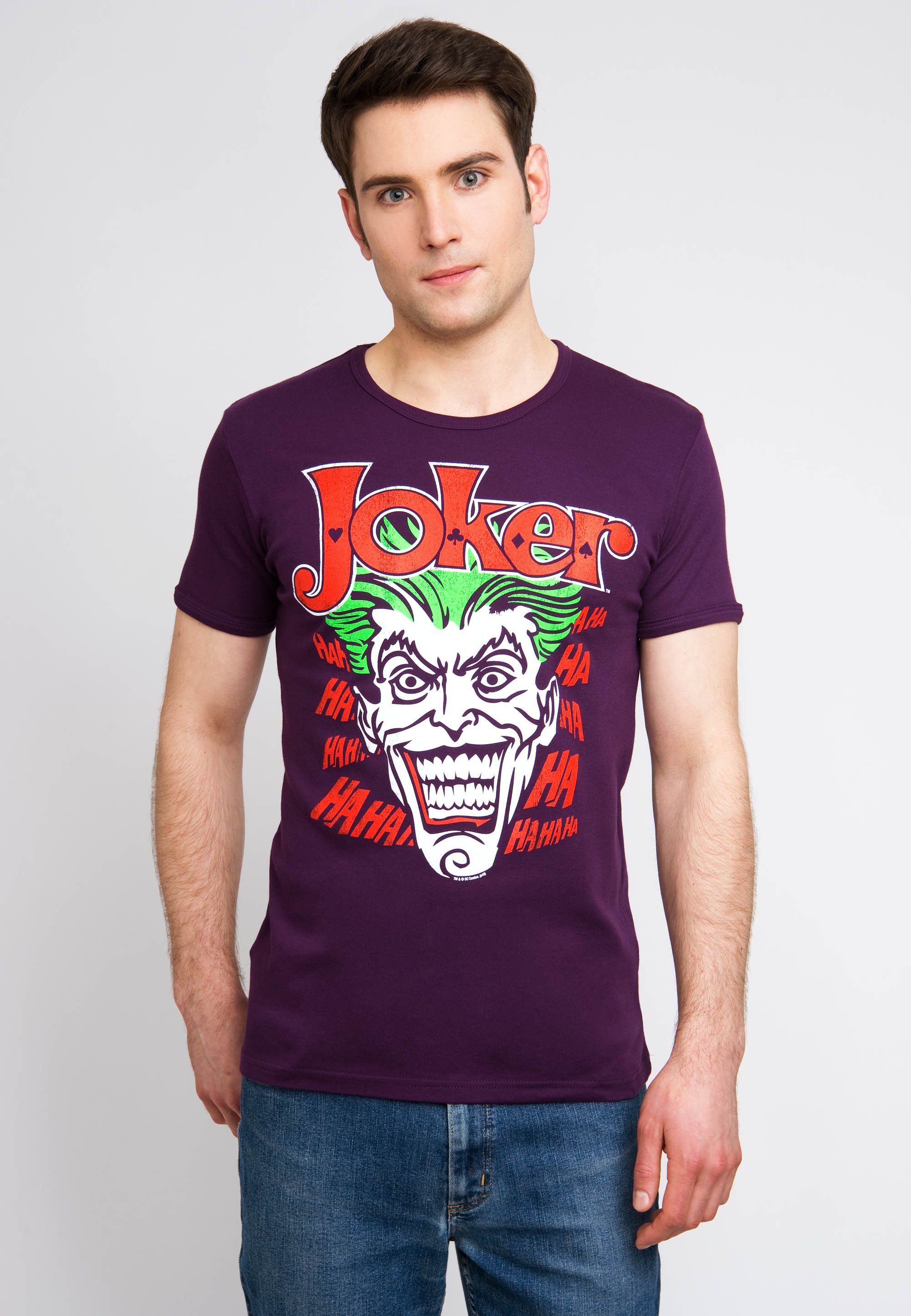 Joker-Print mit T-Shirt Batman kultigem Joker bunt LOGOSHIRT