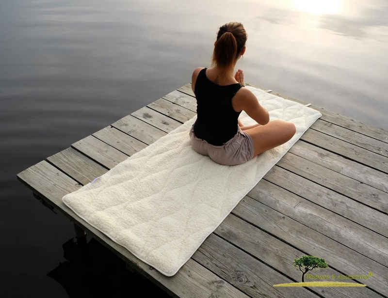Wohnen und Accessoires GmbH & Co. KG Yogamatte Gepolsterte Yogamatte, dicke ÖKO Yoga Matte aus kbT Schurwolle und kbA Baumwolle, Naturprodukt