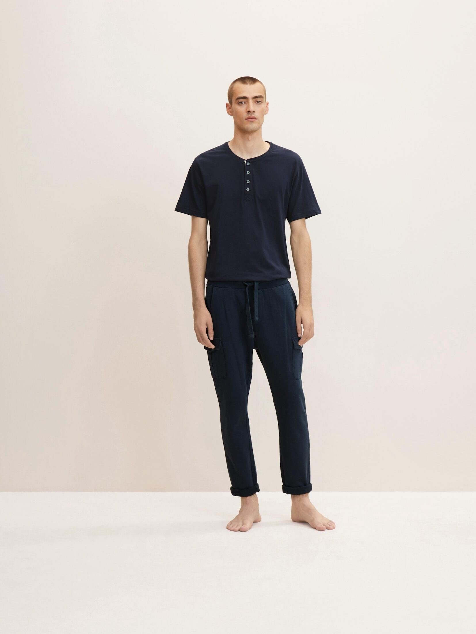 TOM blau-dunkel-uni Pyjama T-Shirt TAILOR Pyjamaoberteil