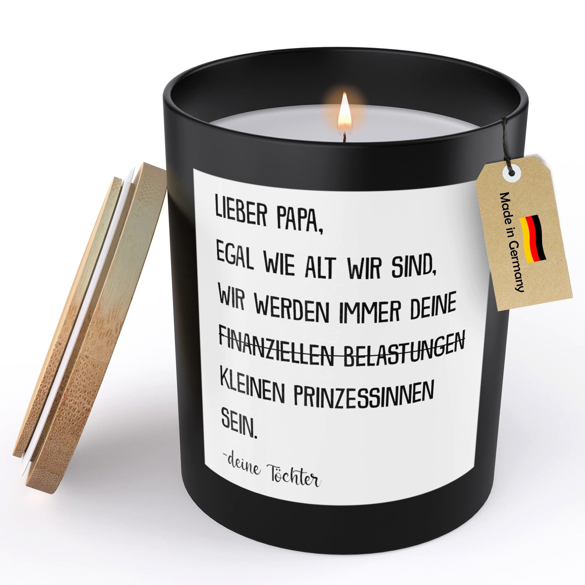 22Feels Duftkerze Deko Papa Geschenk v Töchter Vater Vatertag Bday Weihnachten Mann, MADE IN GERMANY, Europäisches Sojawachs, Handgegossen