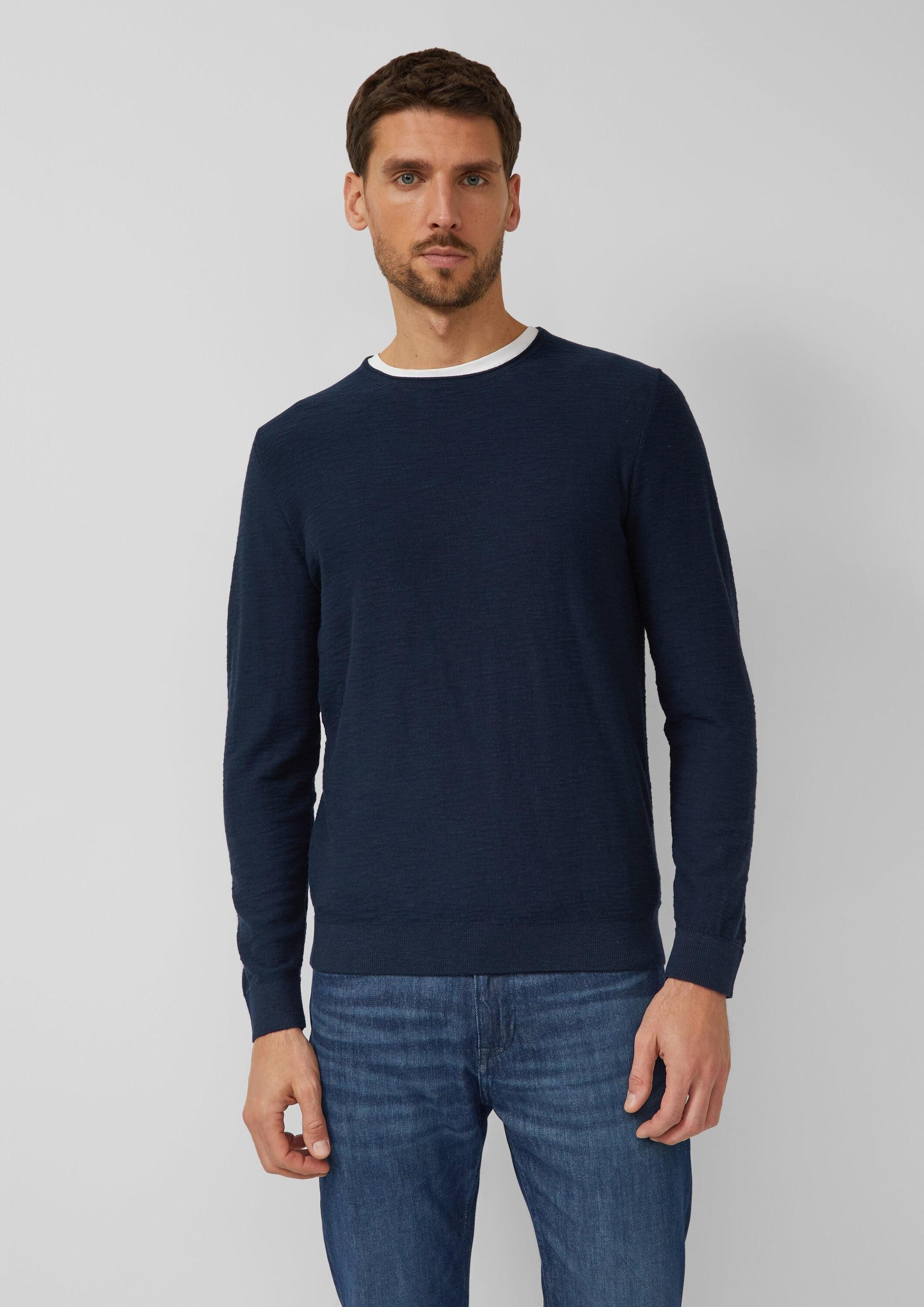 s.Oliver Longpullover Strickpullover Strickpullover mit Flammgarnstruktur u günstig online kaufen