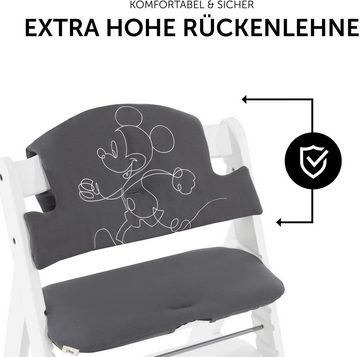 Hauck Kinder-Sitzauflage Select, Mickey Mouse Anthracite, passend für den ALPHA+ Holzhochstuhl und weitere Modelle