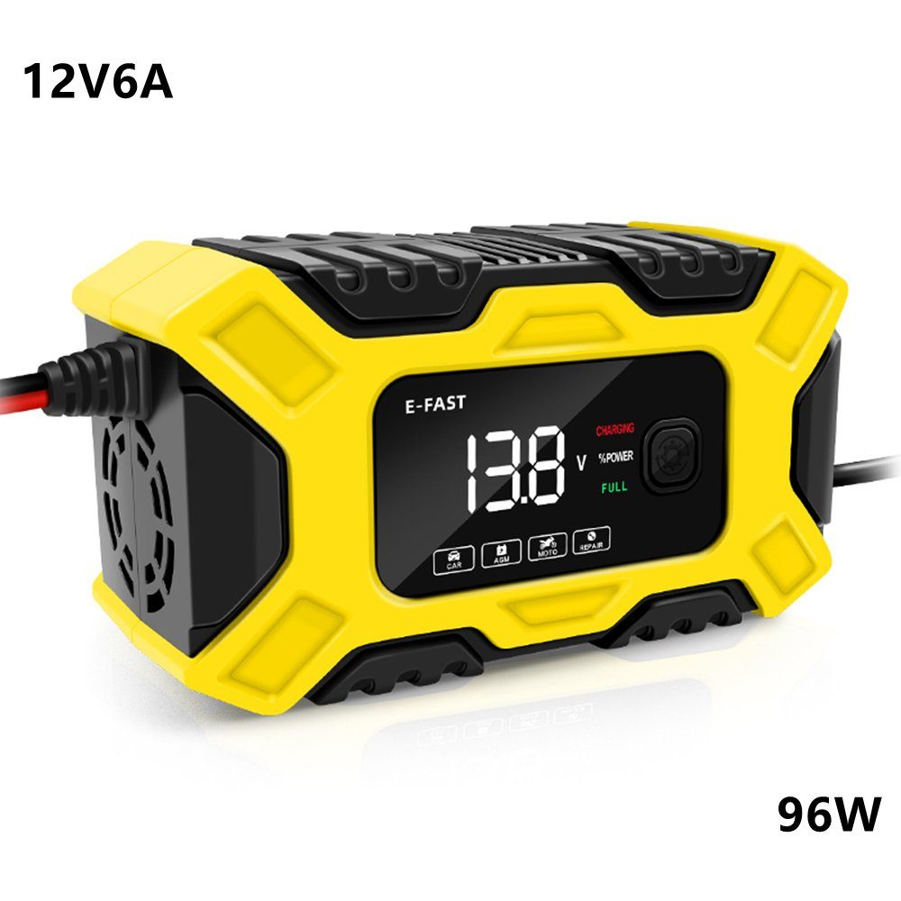 24 Autobatterie-Ladegerät Batterieladegerät, gelb Profi autolock V/4 12 intelligentes Batterieladegerät, (automatisches Wartungsgerät V/8 A LCD-Display) A mit