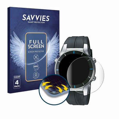 Savvies Full-Cover Schutzfolie für Casio Marine Gear 3796 MRP-700, Displayschutzfolie, 4 Stück, 3D Curved klar