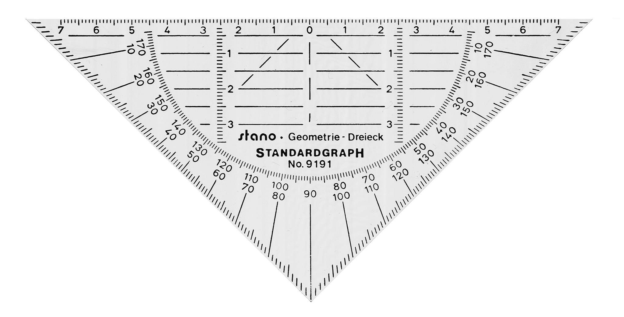 STANDARDGRAPH Zeichenlineal Standardgraph Flexibles Geometriedreieck 16 cm unzerbrechlich
