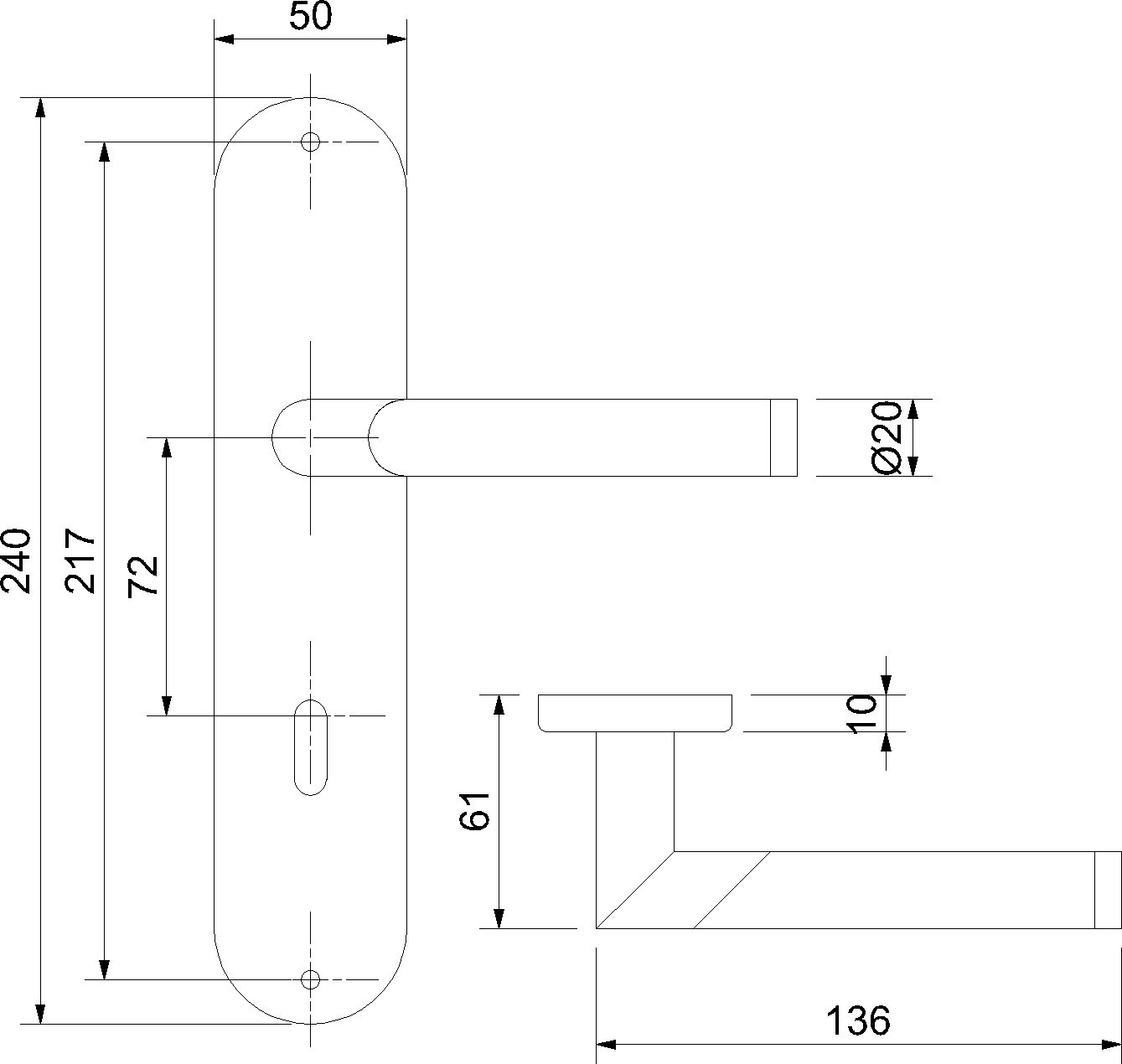 Alpertec Türbeschlag Renovierungsgarnitur für 3 Zimmertüren BB und 1 Bad/WC (4 St., Spar-Set), Edelstahl poliert / satiniert