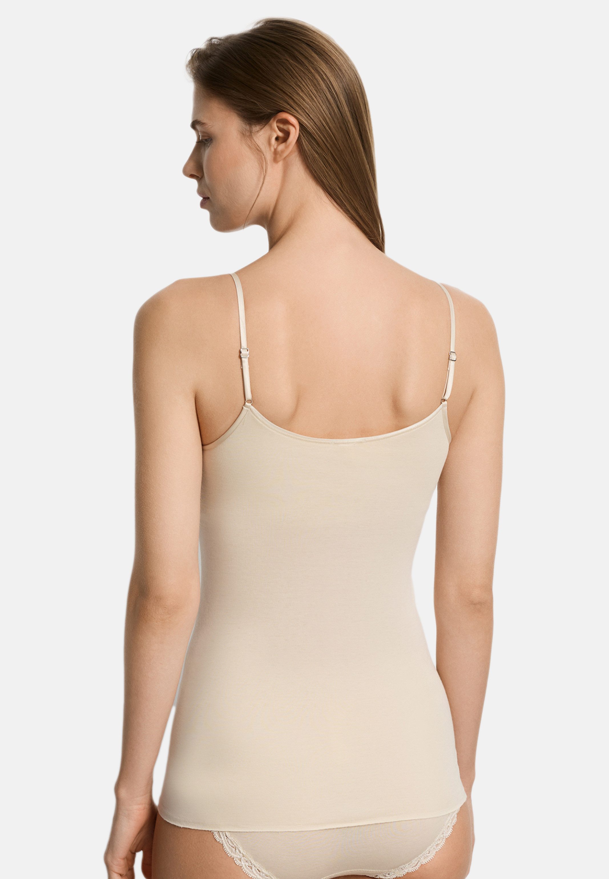 Hanro Unterhemd Cotton Seamless (1-St) Spaghetti Top - Baumwolle - Atmungsaktiv - Herausnehmbare Polster