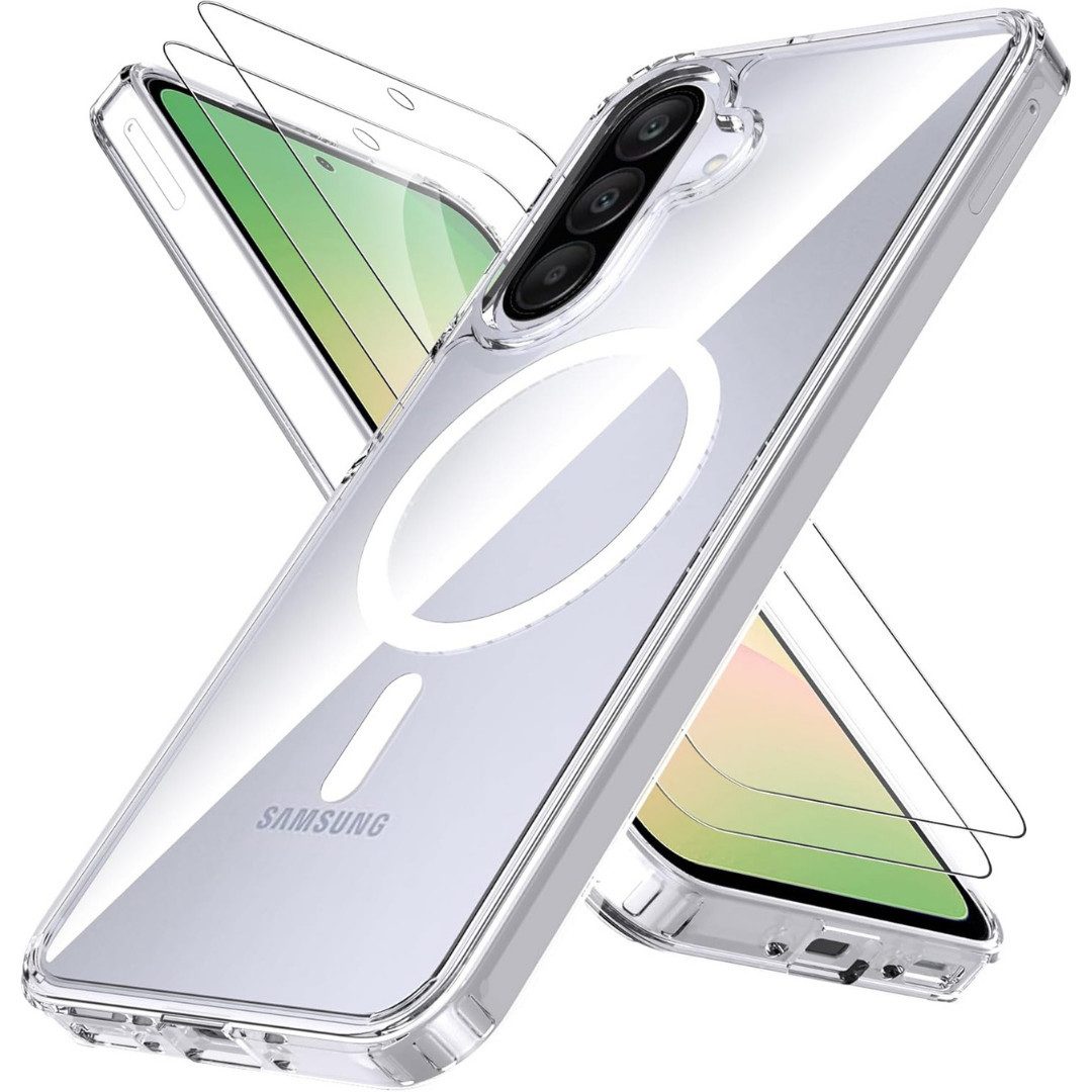 Smartphone-Hülle + 2X Schutzglas für Samsung Galaxy A56 5G MagSafe Panzerfolie Case 9H