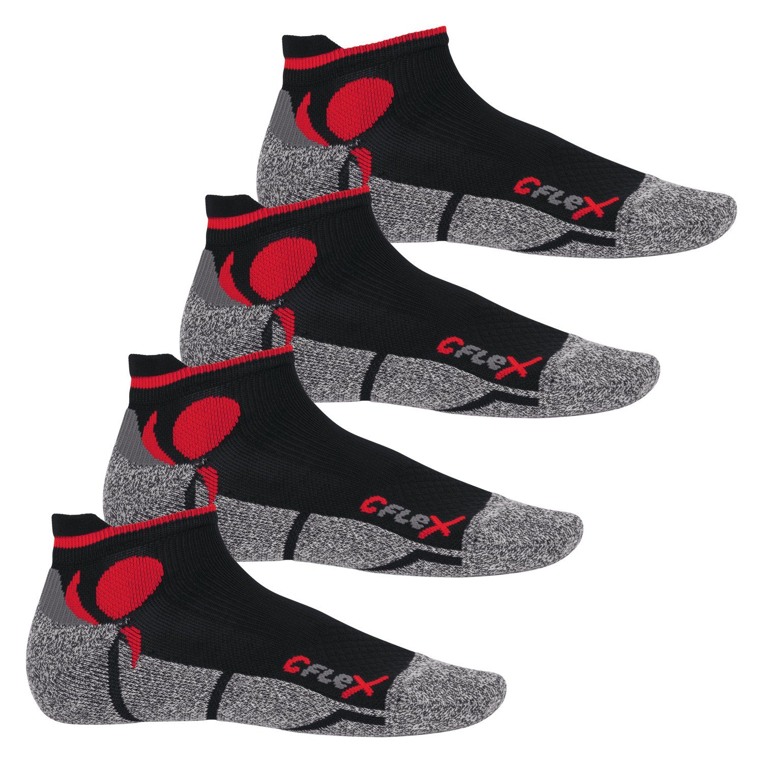 CFLEX Sportsocken Running Damen & Herren Sport Sneaker Socken (4 Paar) Laufsocken