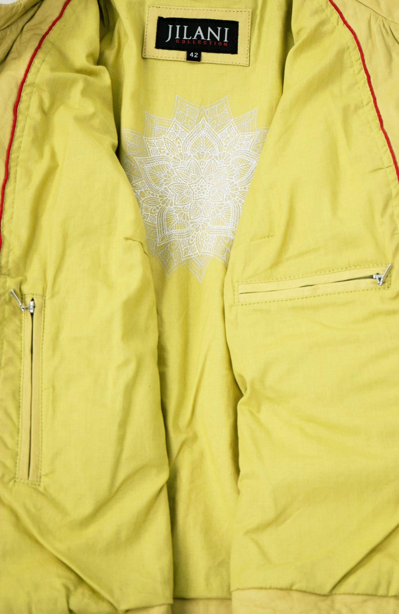 Jilani Lederjacke Niobe Jilani - Damen Lederjacke Lammnappa gelb