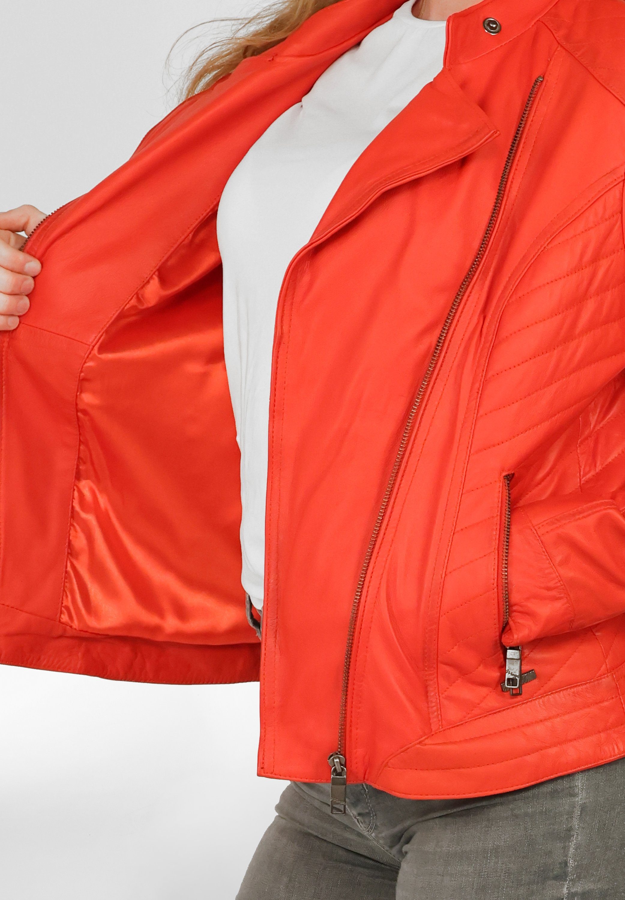 Lederjacke red Maze Sally flame