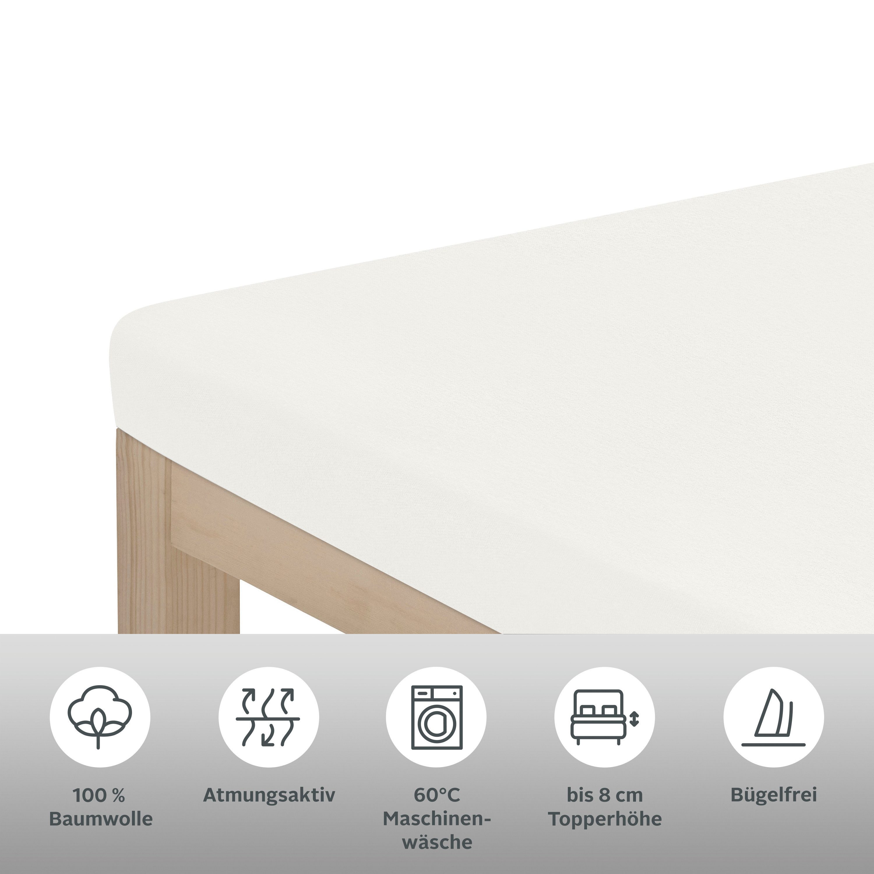 OTTO home Spannbettlaken Physalis Topper COMFORT, Jersey, Gummizug: rundum, (1 Stück), bis 10 cm Höhe, Bettlaken, Laken, in Comfort & Premium Qualität