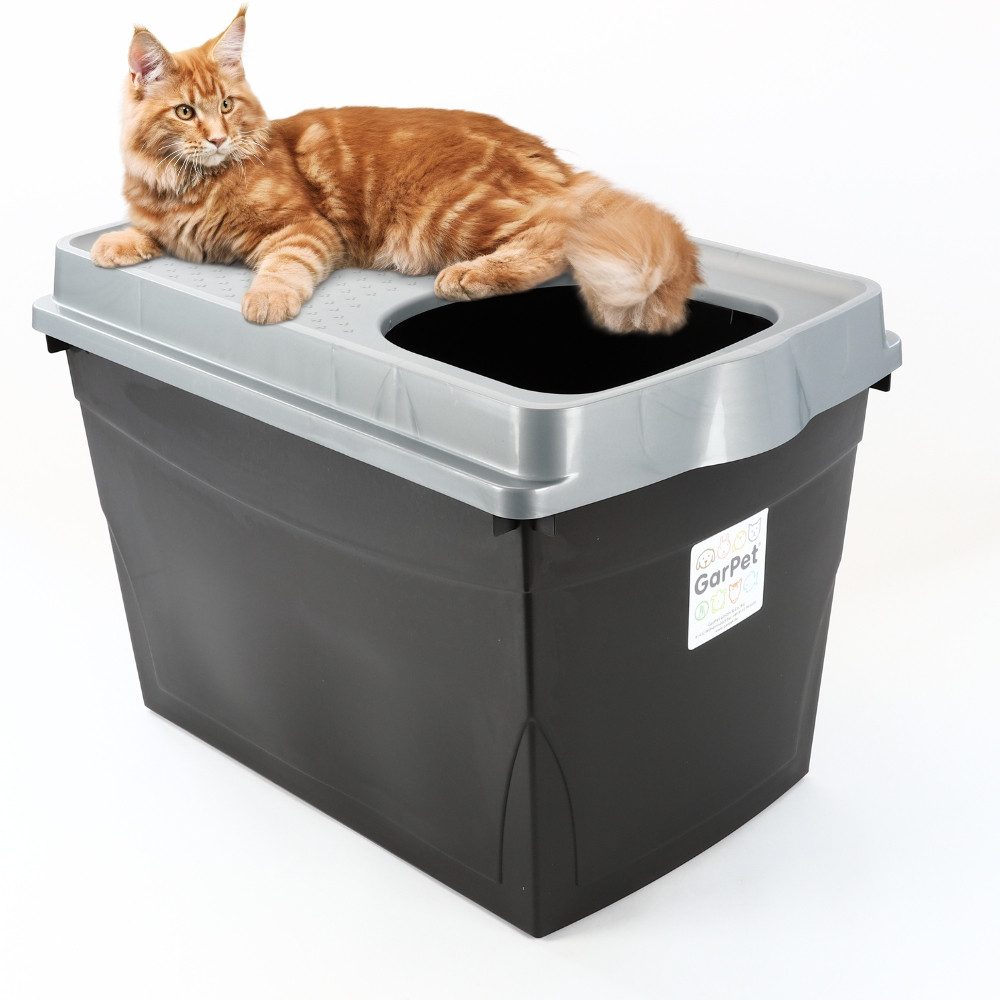 GarPet Katzentoilette Hop In Katzenklo XXL Katzentoilette Geschlossen mit Deckel Katze Klo