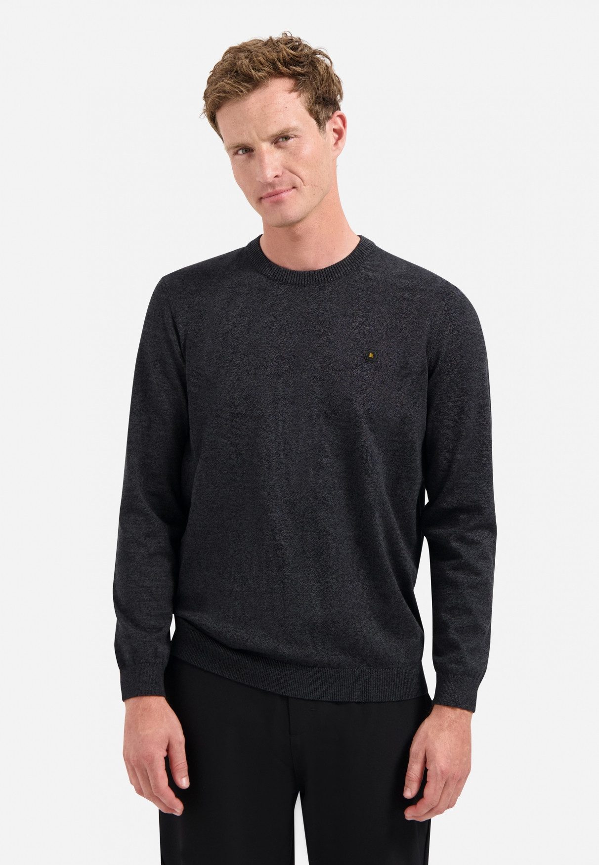 NO EXCESS Strickpullover - Pullover - Zweifarbige Melange, Timeless Basics