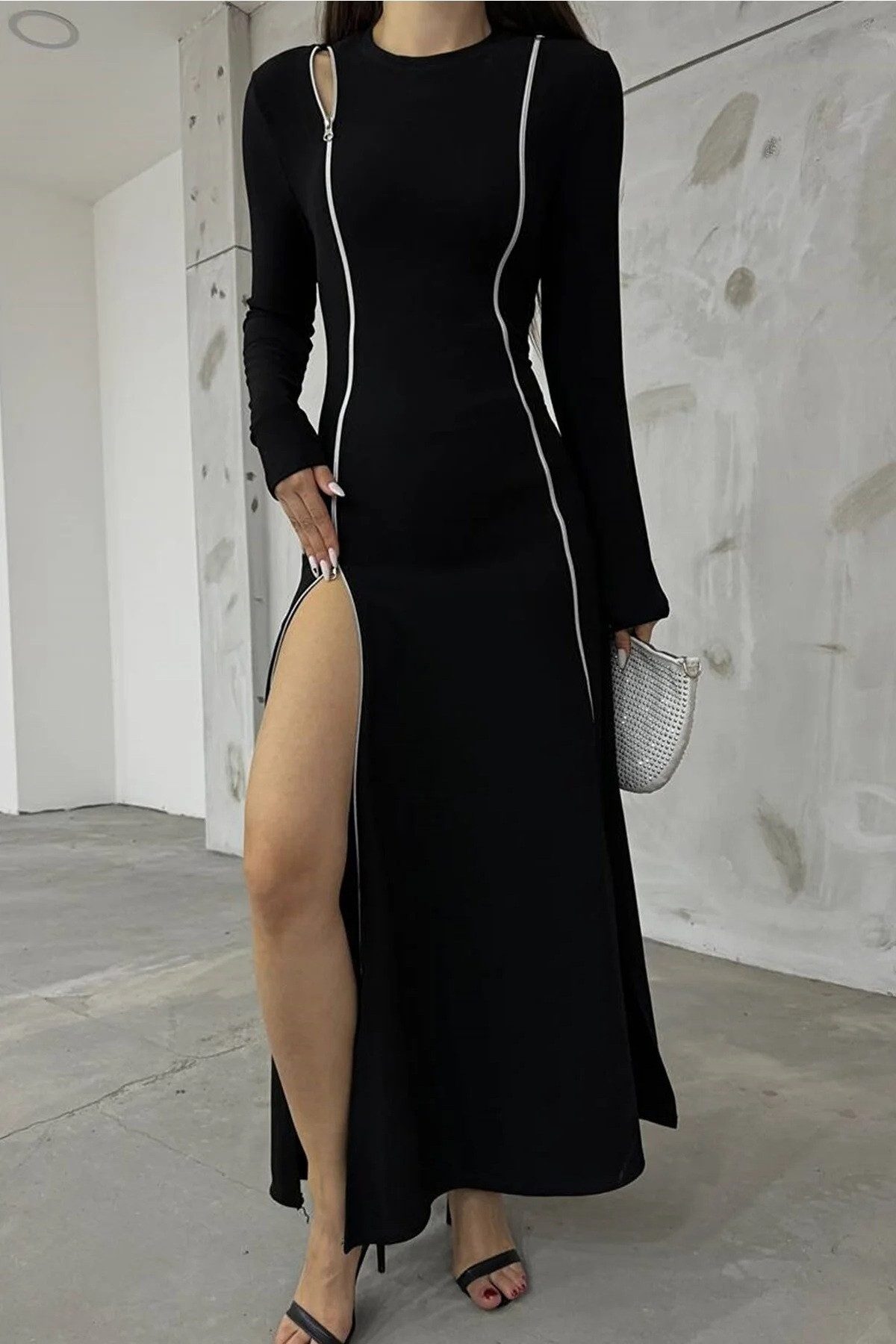 WOMAN VISION Minikleid Langärmeliges, verstellbares Kleid mit Reißverschlus günstig online kaufen