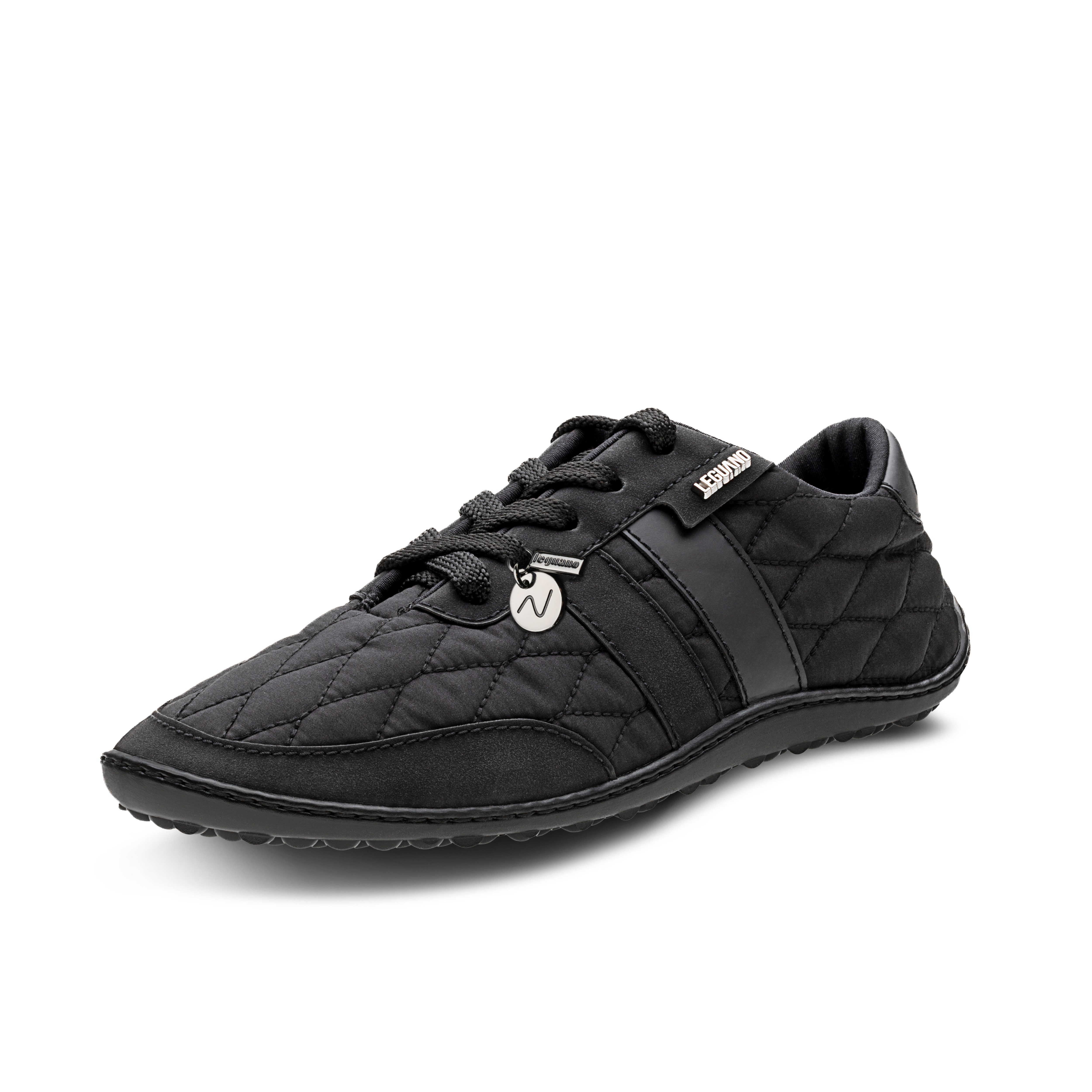 Leguano NIGHTSTEP Barfußschuh Schnürschuh mit Ziersteppung und Logo-Anhänger
