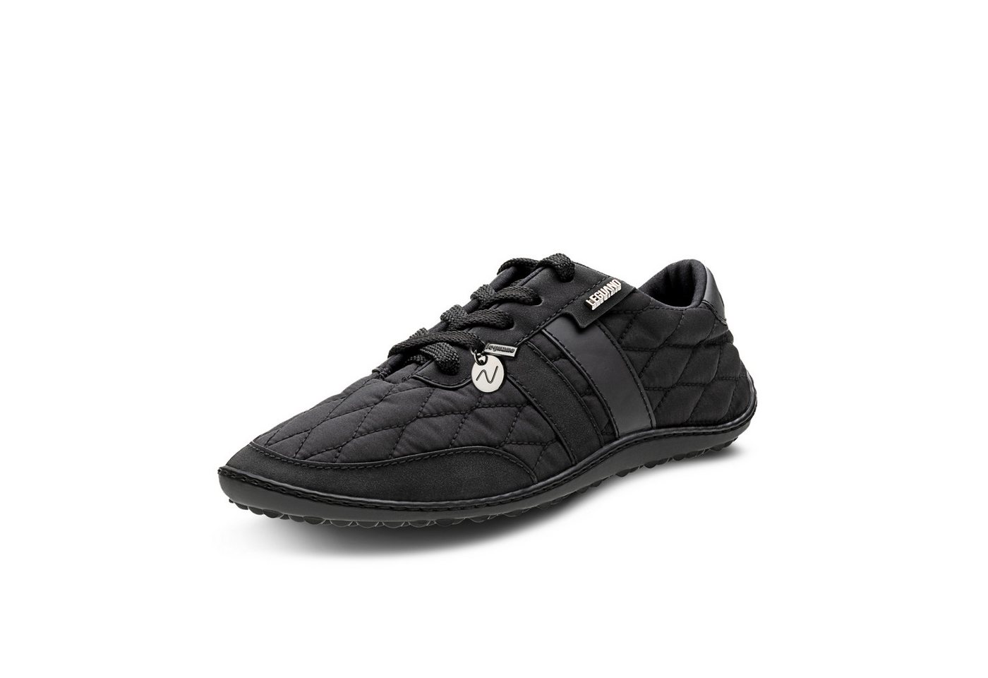 Leguano NIGHTSTEP Barfußschuh Schnürschuh mit Ziersteppung und Logo-Anhänger