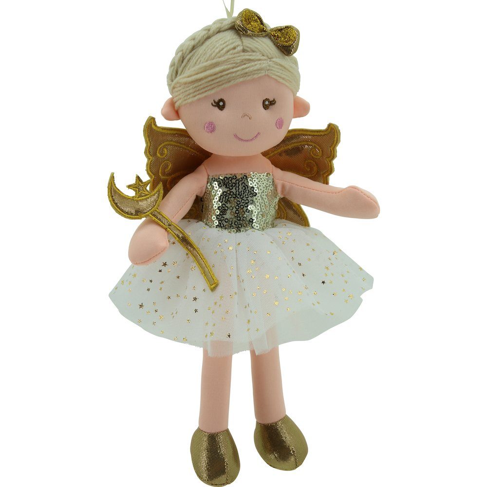 Sweety-Toys Stoffpuppe Sweety Toys 11742 Stoffpuppe Fee Puppe Prinzessin 30 cm Gold