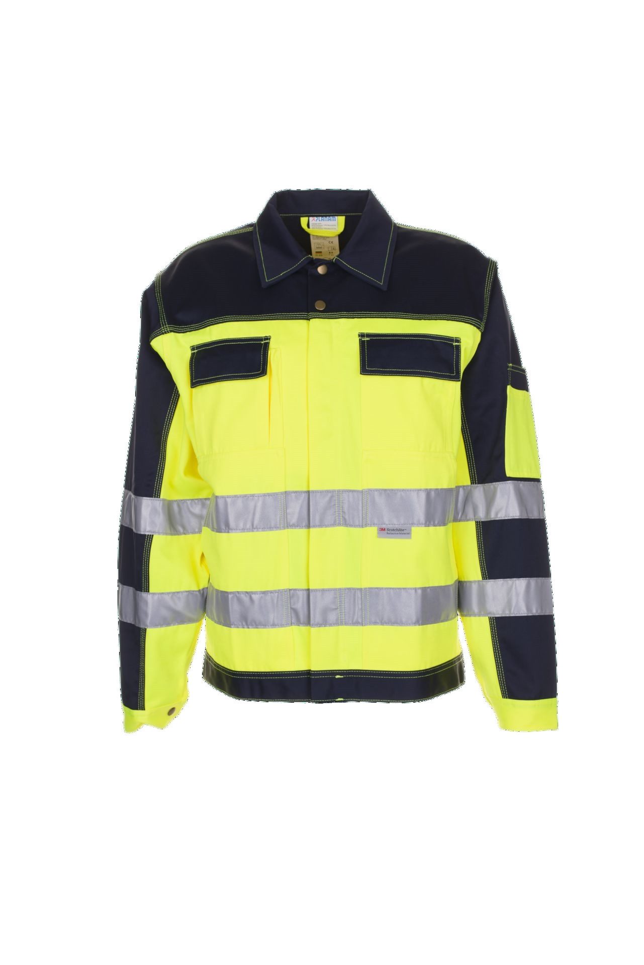 Planam Arbeitsjacke PLANAM Herren Bundjacke 2-farbig WARNSCHUTZ Reflex Gelb/Marine