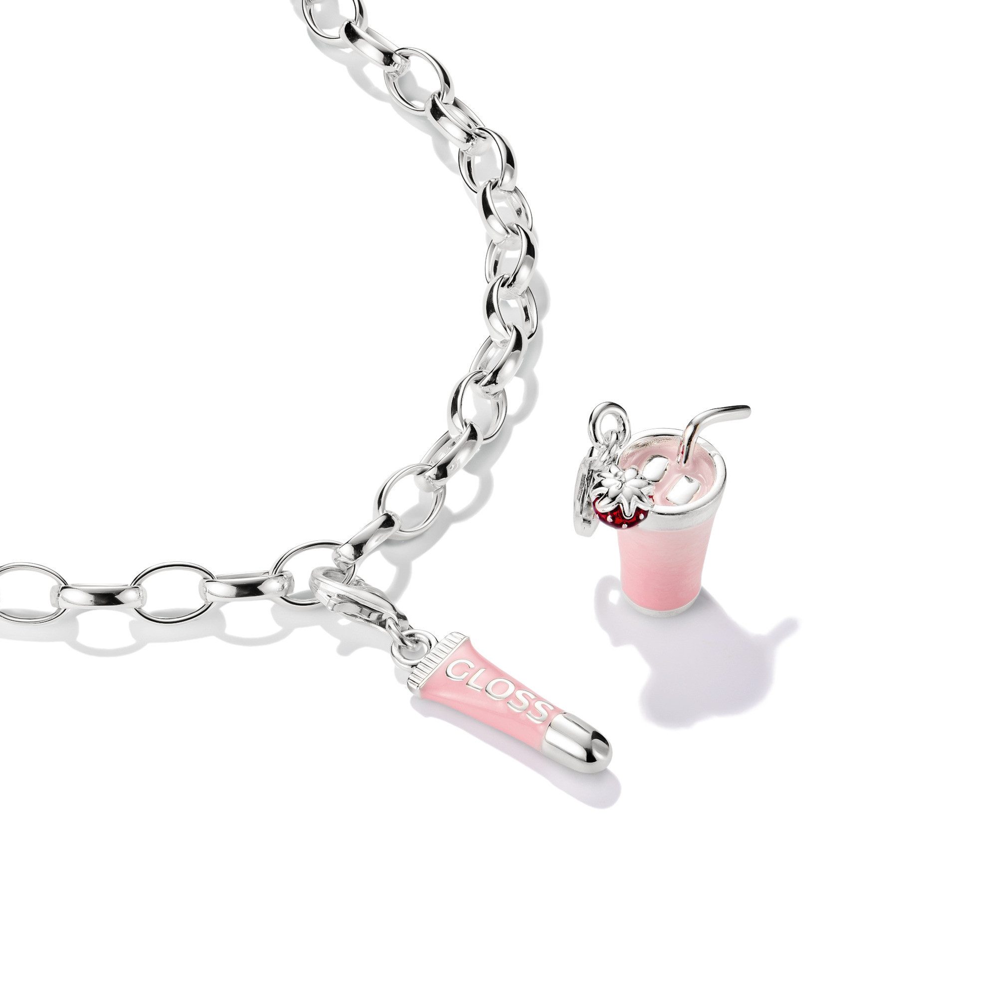 THOMAS SABO Charm-Einhänger Charm Pink Lipgloss - Connect, Emaille