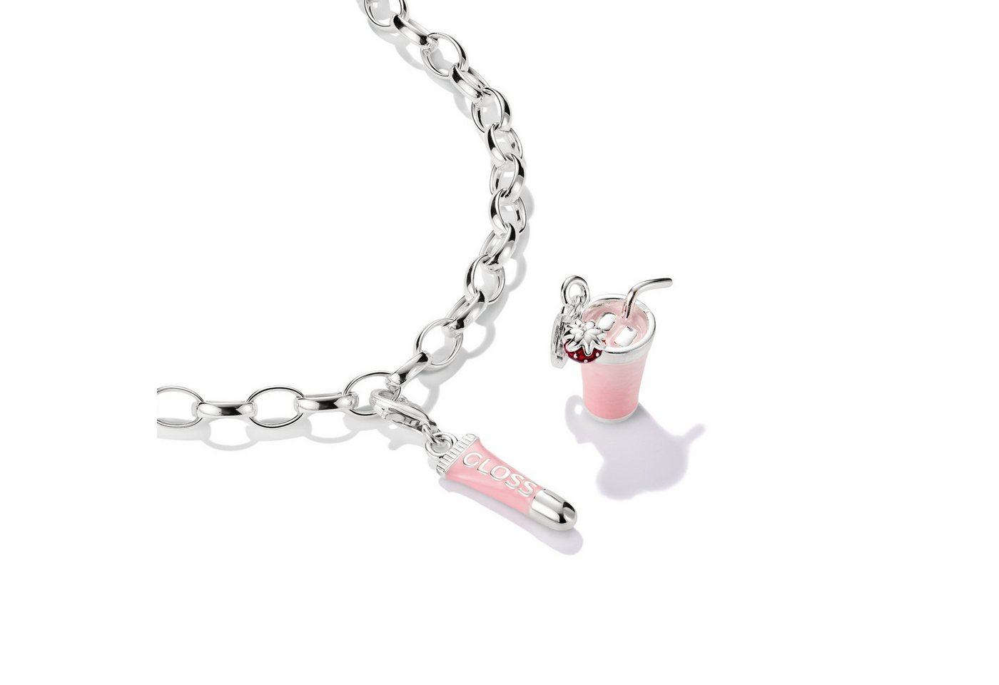 THOMAS SABO Charm-Einhänger Charm Pink Lipgloss - Connect, Emaille